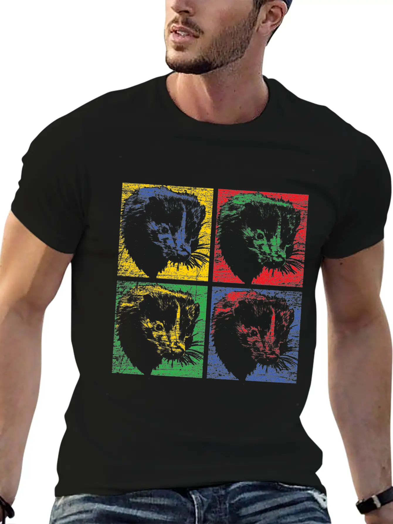 Skunk Pop Art Unisex Short Sleeve Soft Cotton T-Shirt – Casual Everyday Wear