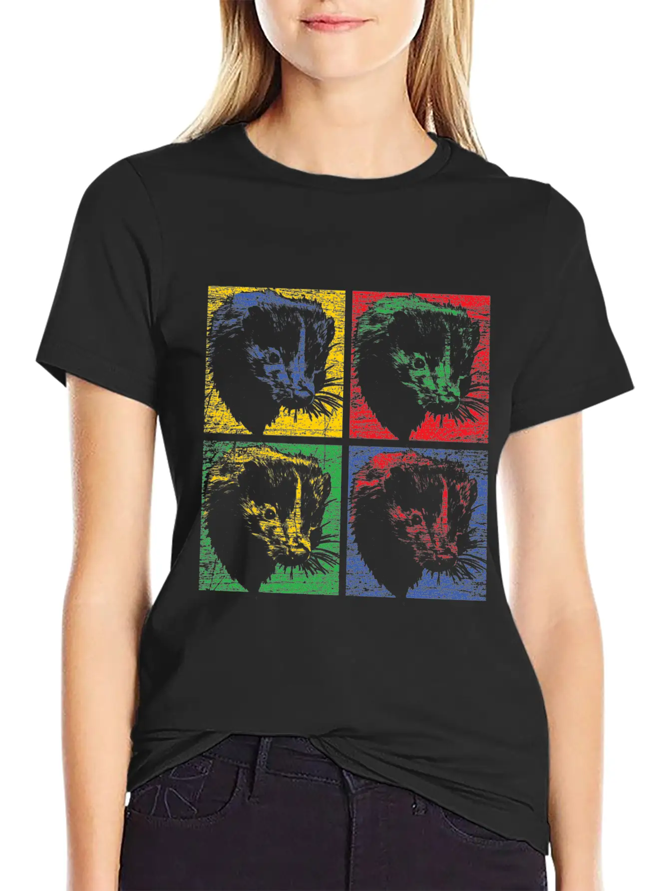 Skunk Pop Art Unisex Short Sleeve Soft Cotton T-Shirt – Casual Everyday Wear