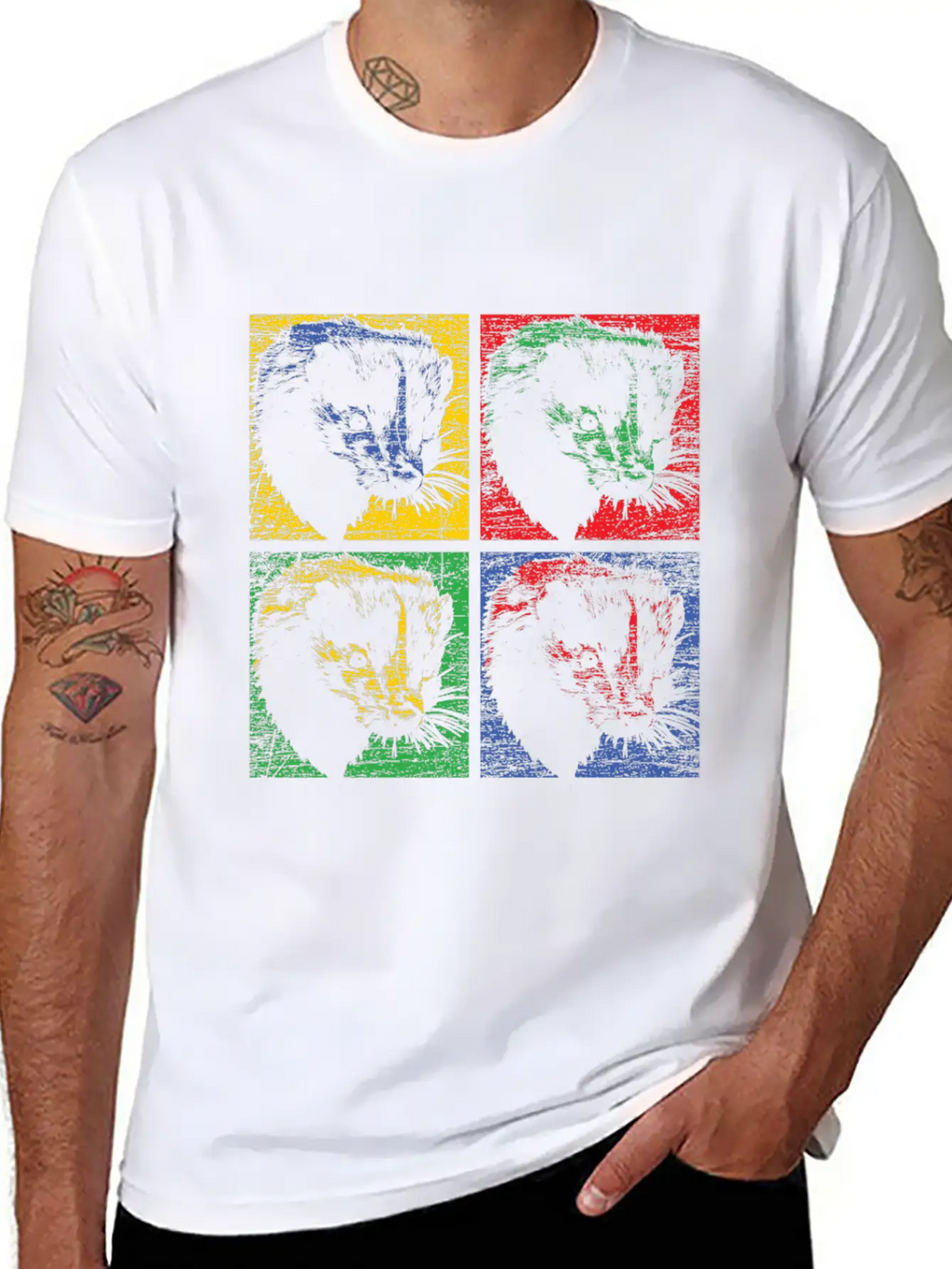 Skunk Pop Art Unisex Short Sleeve Soft Cotton T-Shirt – Casual Everyday Wear