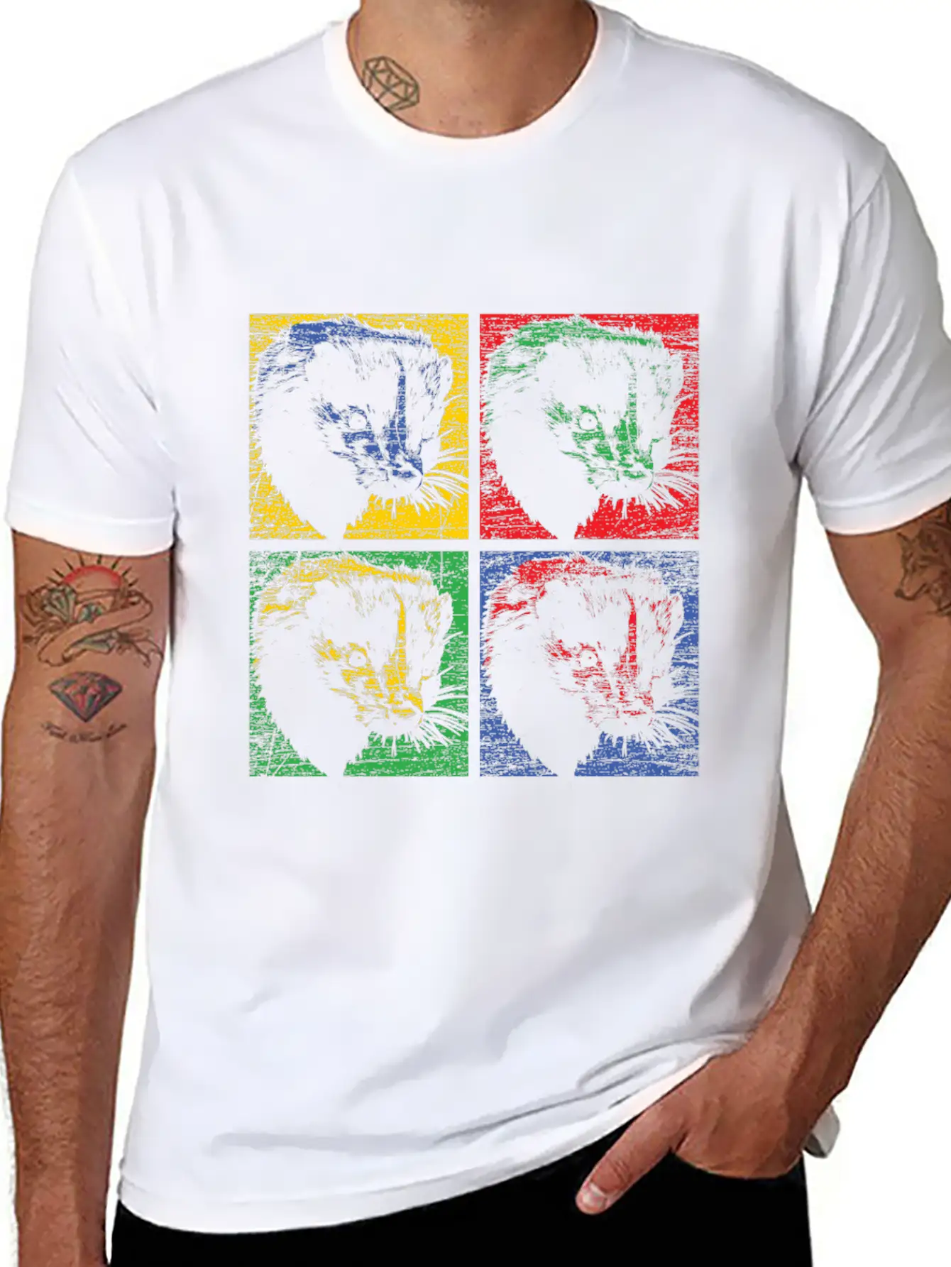Skunk Pop Art Unisex Short Sleeve Soft Cotton T-Shirt – Casual Everyday Wear
