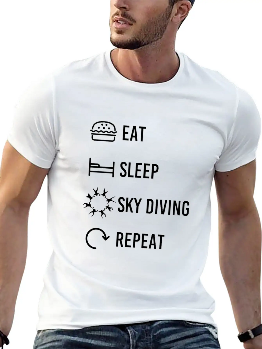 Sky Diving Cycle Unisex Casual T-Shirt – Clean Design For Daily Comfort