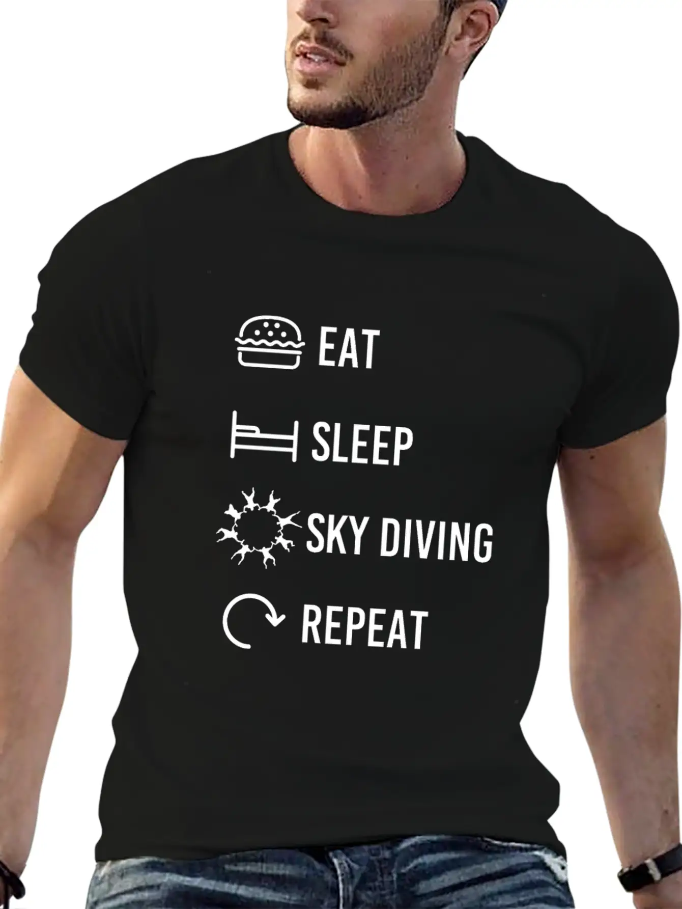 Sky Diving Cycle Unisex Casual T-Shirt – Clean Design For Daily Comfort