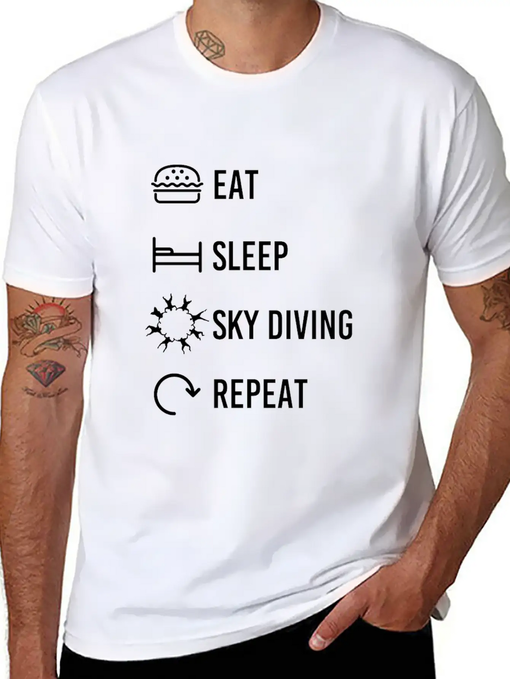 Sky Diving Cycle Unisex Casual T-Shirt – Clean Design For Daily Comfort