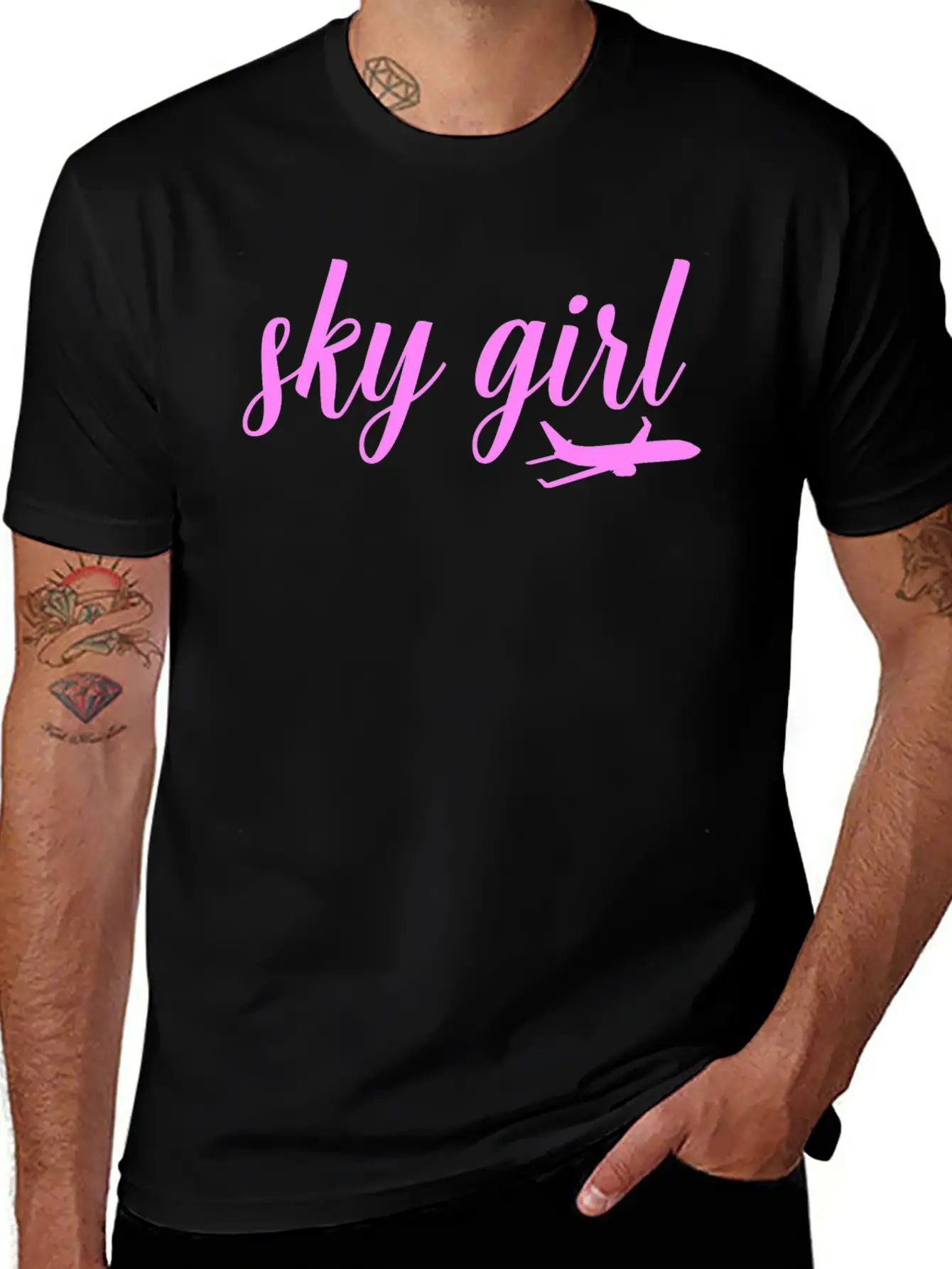 Sky Girl Flight Attendant Cabin Crew Job Unisex Casual T-Shirt – Clean Design For Daily Comfort