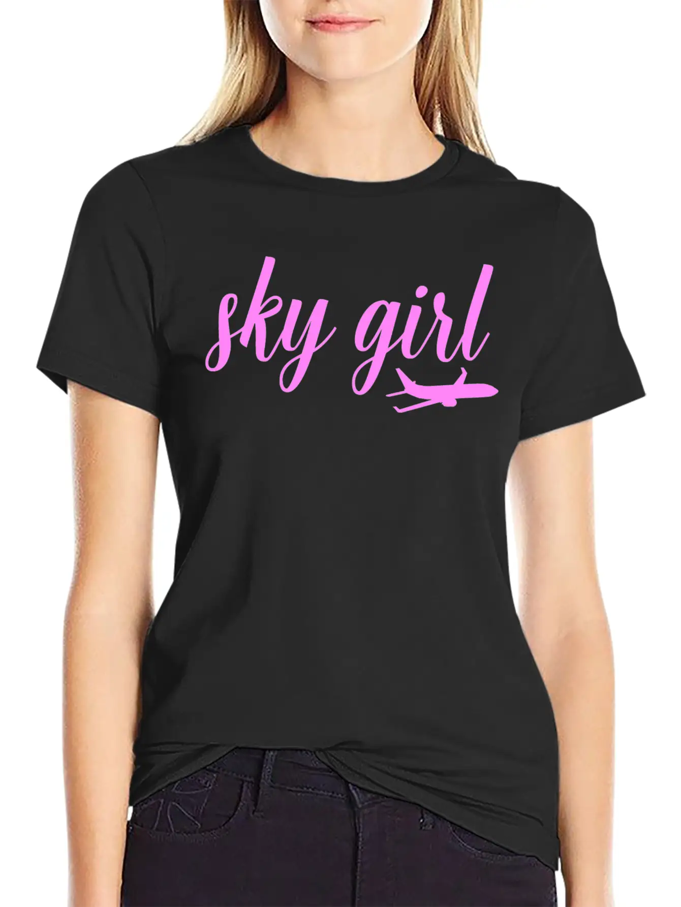 Sky Girl Flight Attendant Cabin Crew Job Unisex Casual T-Shirt – Clean Design For Daily Comfort