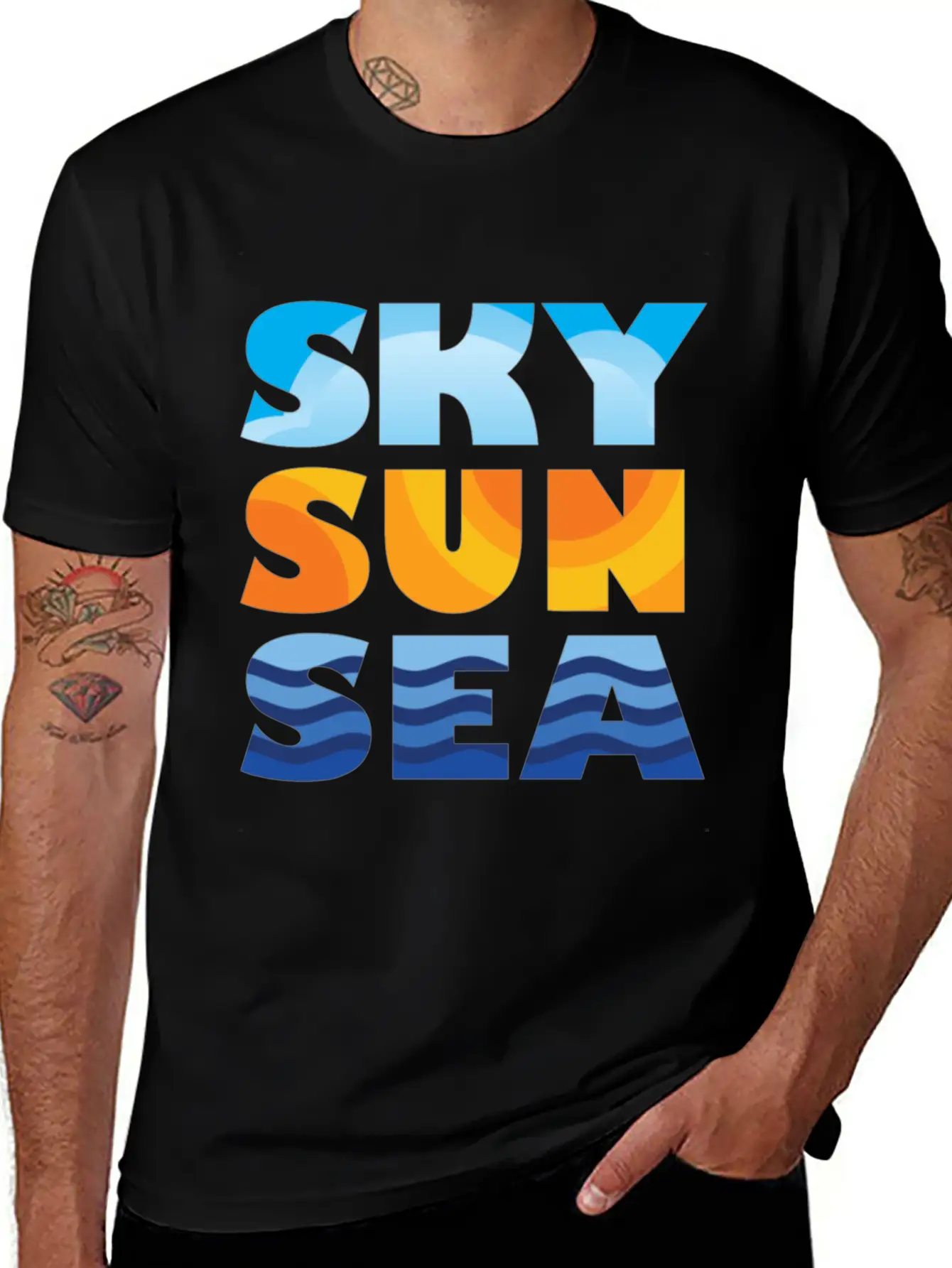 Sky Sun Sea Stylish Everyday T-Shirt – Unisex Basic Cotton Tee