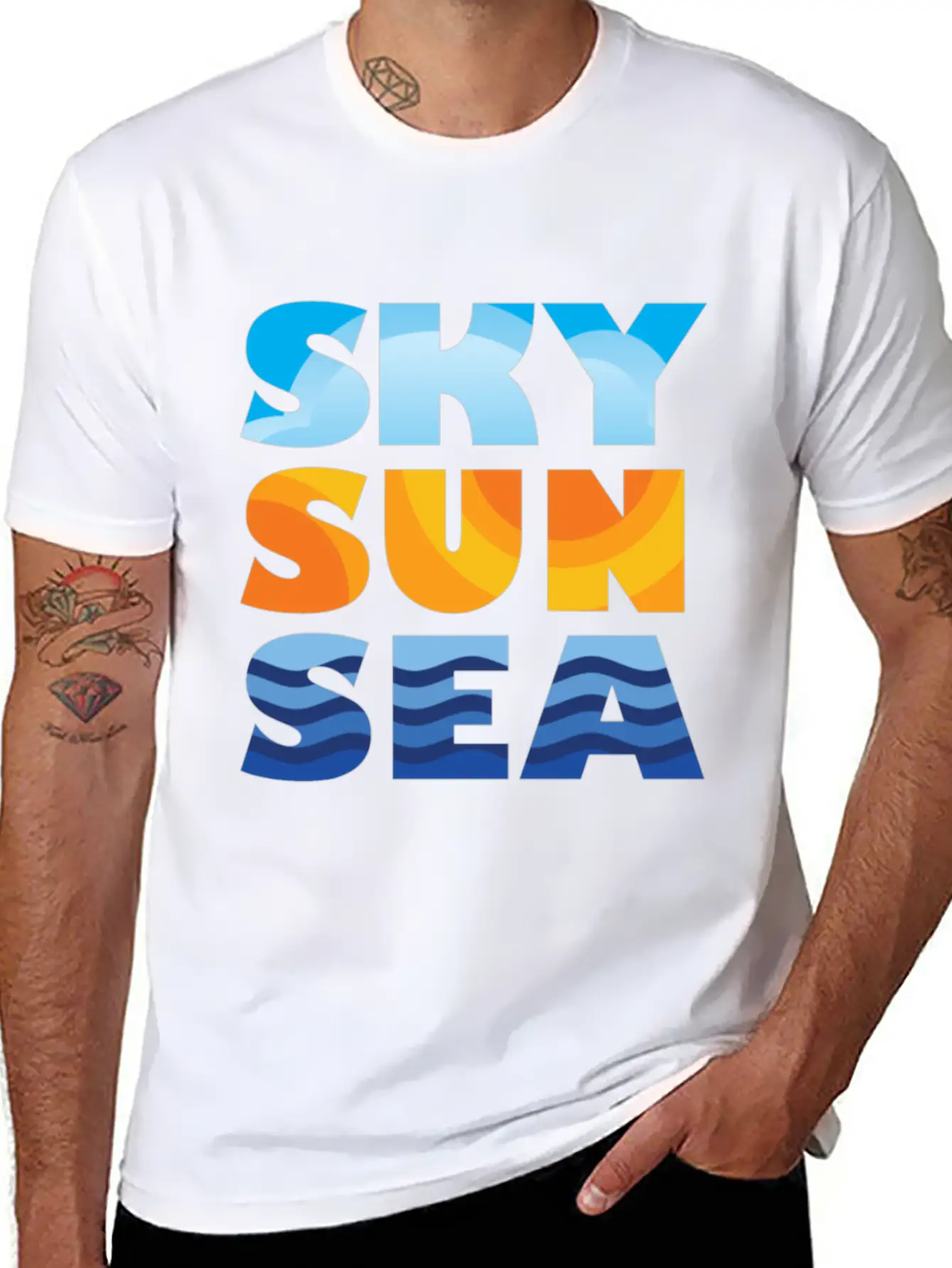 Sky Sun Sea Stylish Everyday T-Shirt – Unisex Basic Cotton Tee