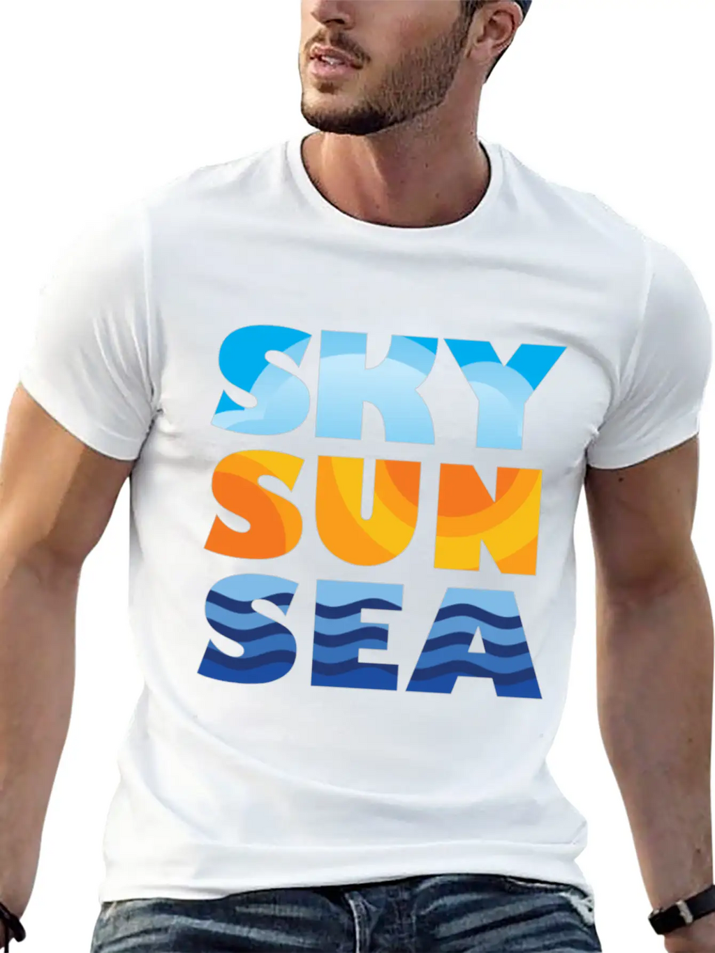 Sky Sun Sea Stylish Everyday T-Shirt – Unisex Basic Cotton Tee