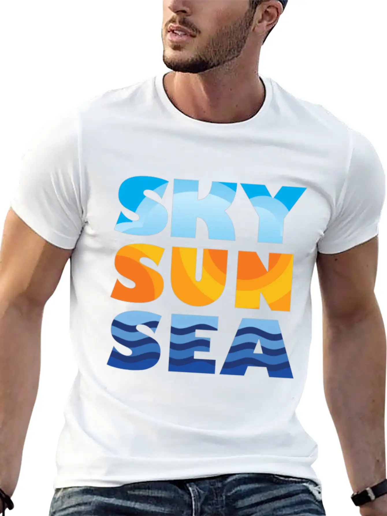 Sky Sun Sea Stylish Everyday T-Shirt – Unisex Basic Cotton Tee