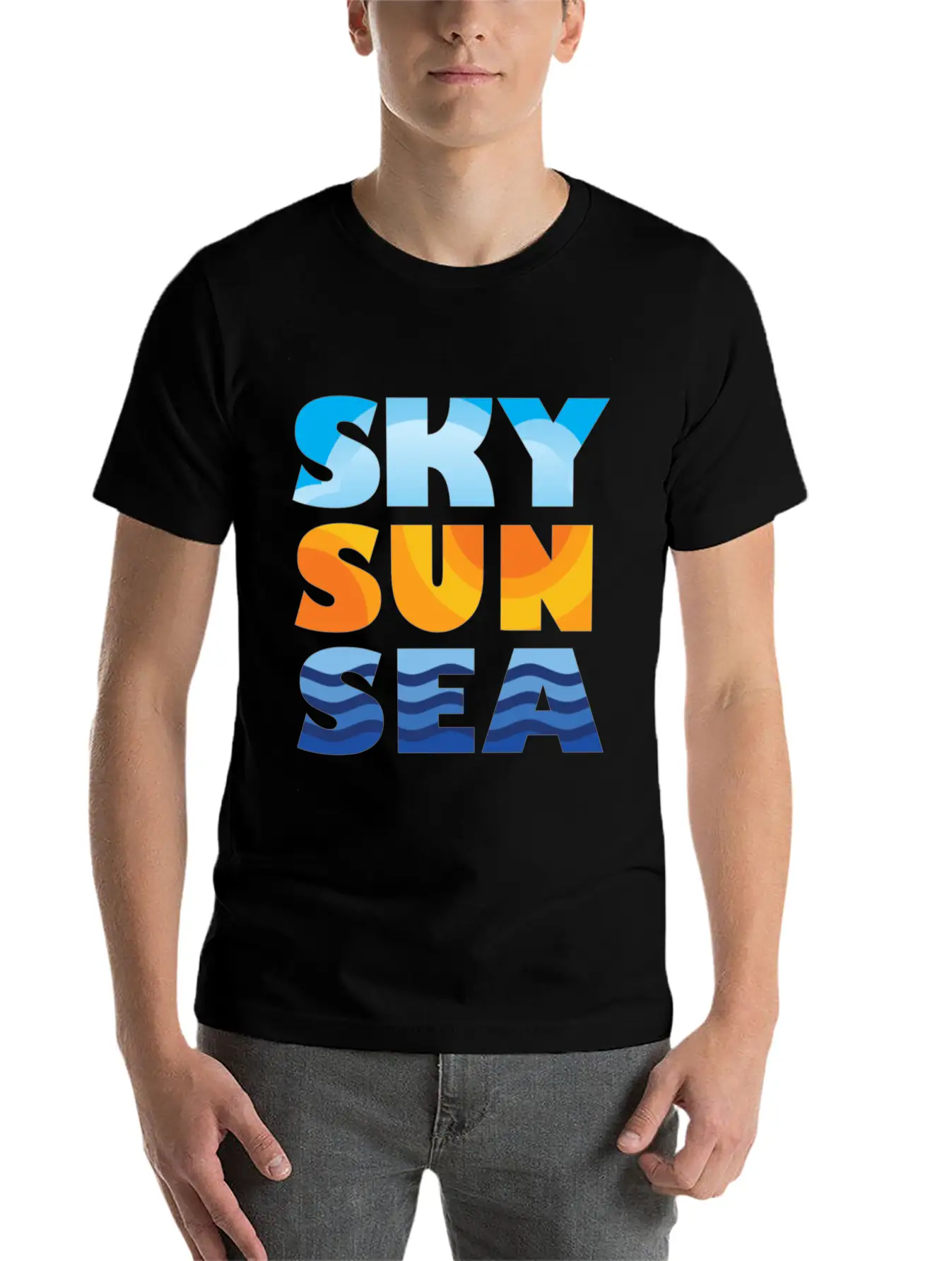 Sky Sun Sea Stylish Everyday T-Shirt – Unisex Basic Cotton Tee