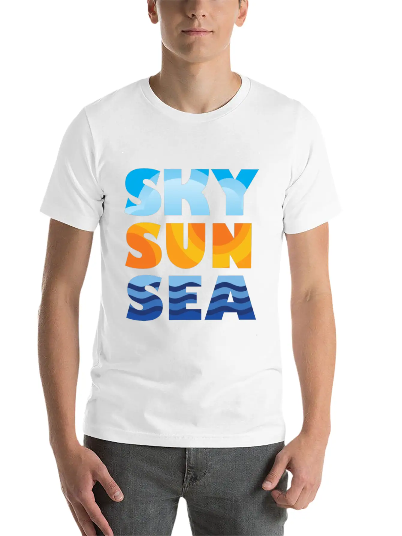 Sky Sun Sea Stylish Everyday T-Shirt – Unisex Basic Cotton Tee