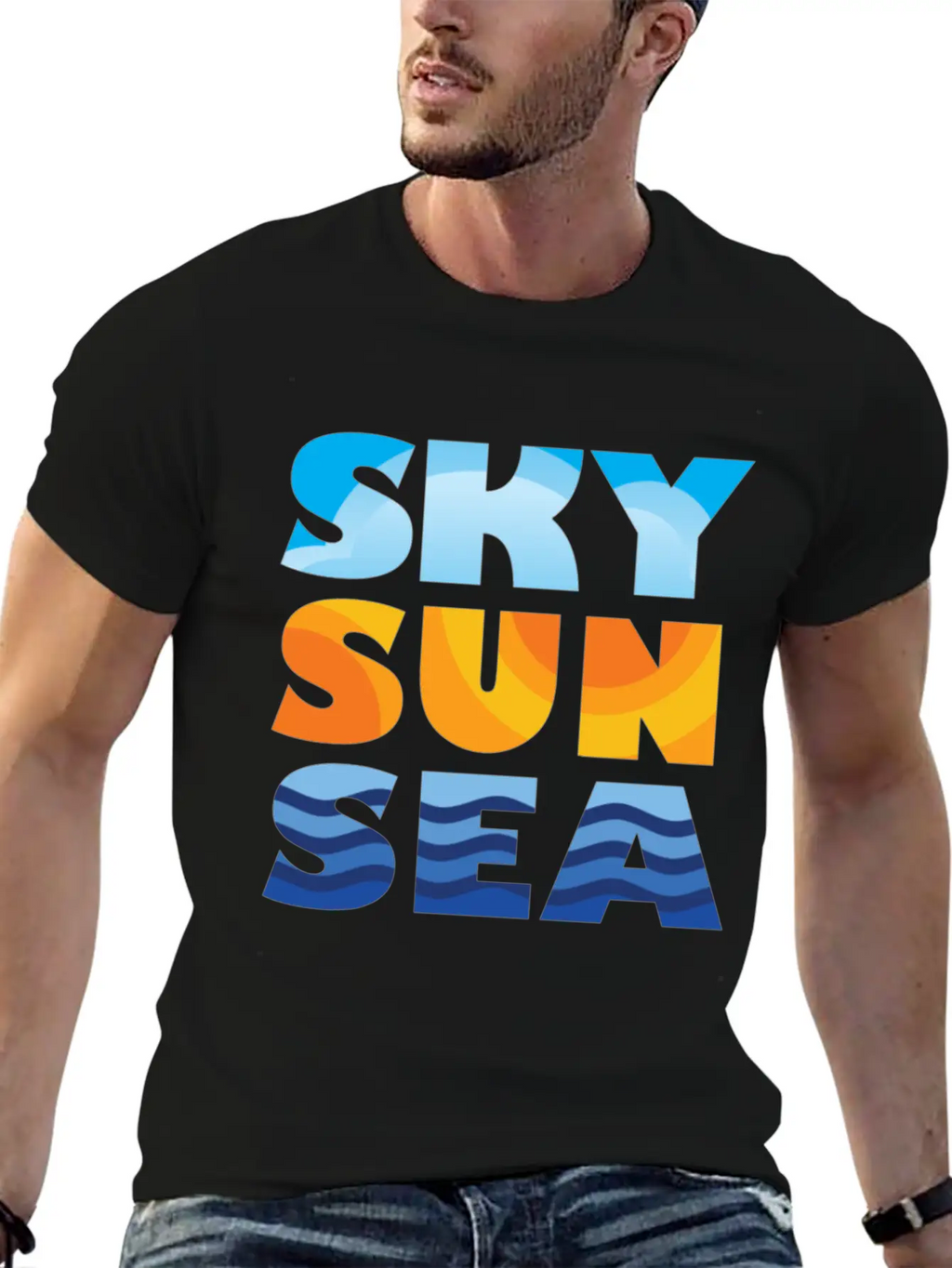 Sky Sun Sea Stylish Everyday T-Shirt – Unisex Basic Cotton Tee