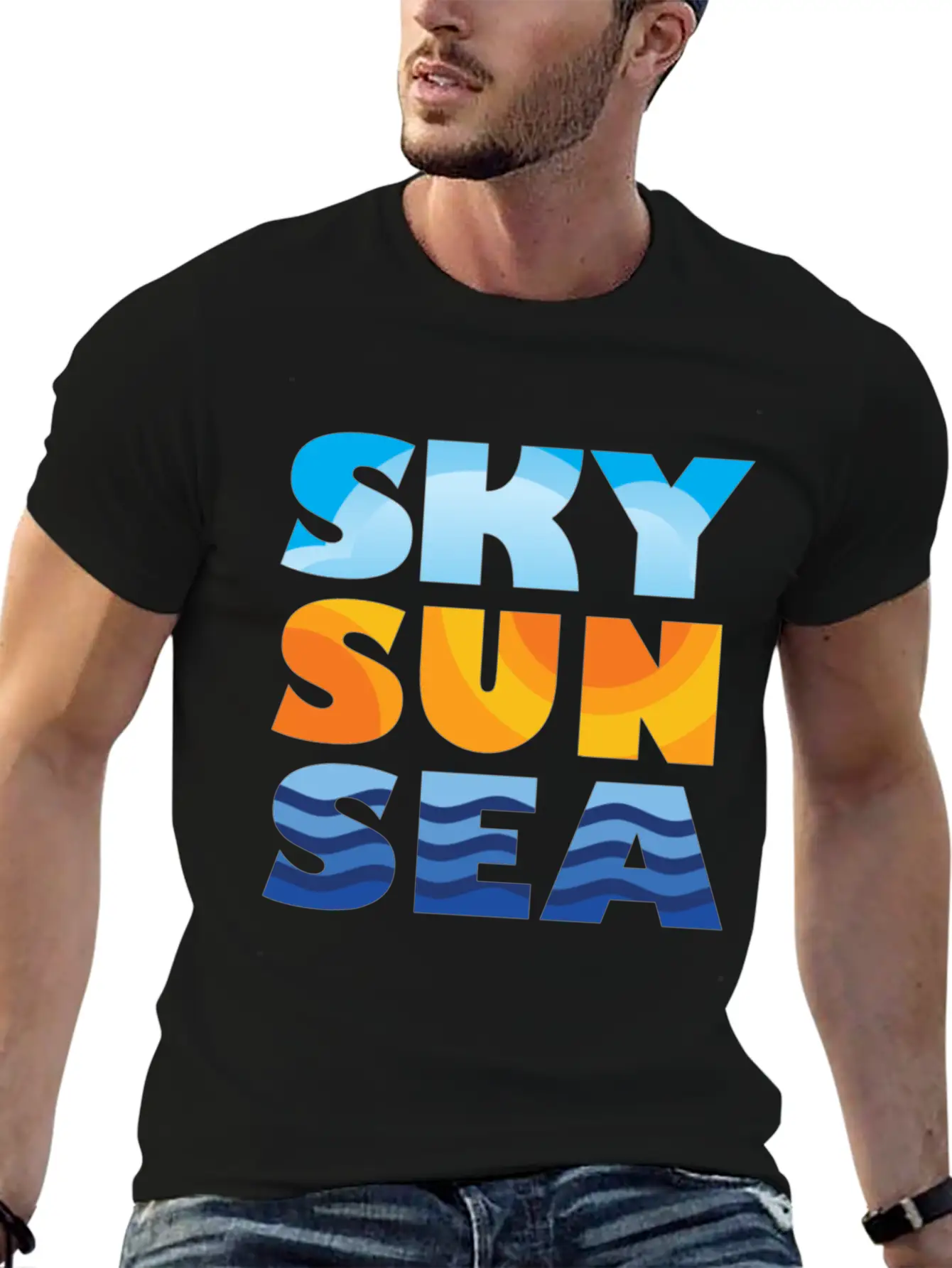 Sky Sun Sea Stylish Everyday T-Shirt – Unisex Basic Cotton Tee