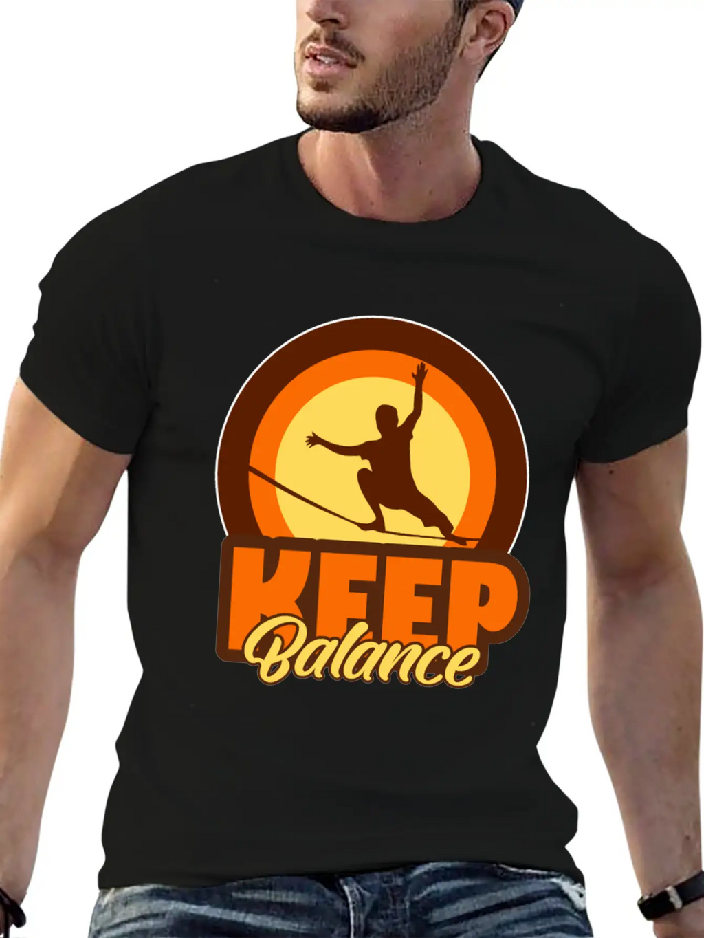 Slackline Balancing Casual Graphic T-Shirt – Simple And Comfortable Daily Wear