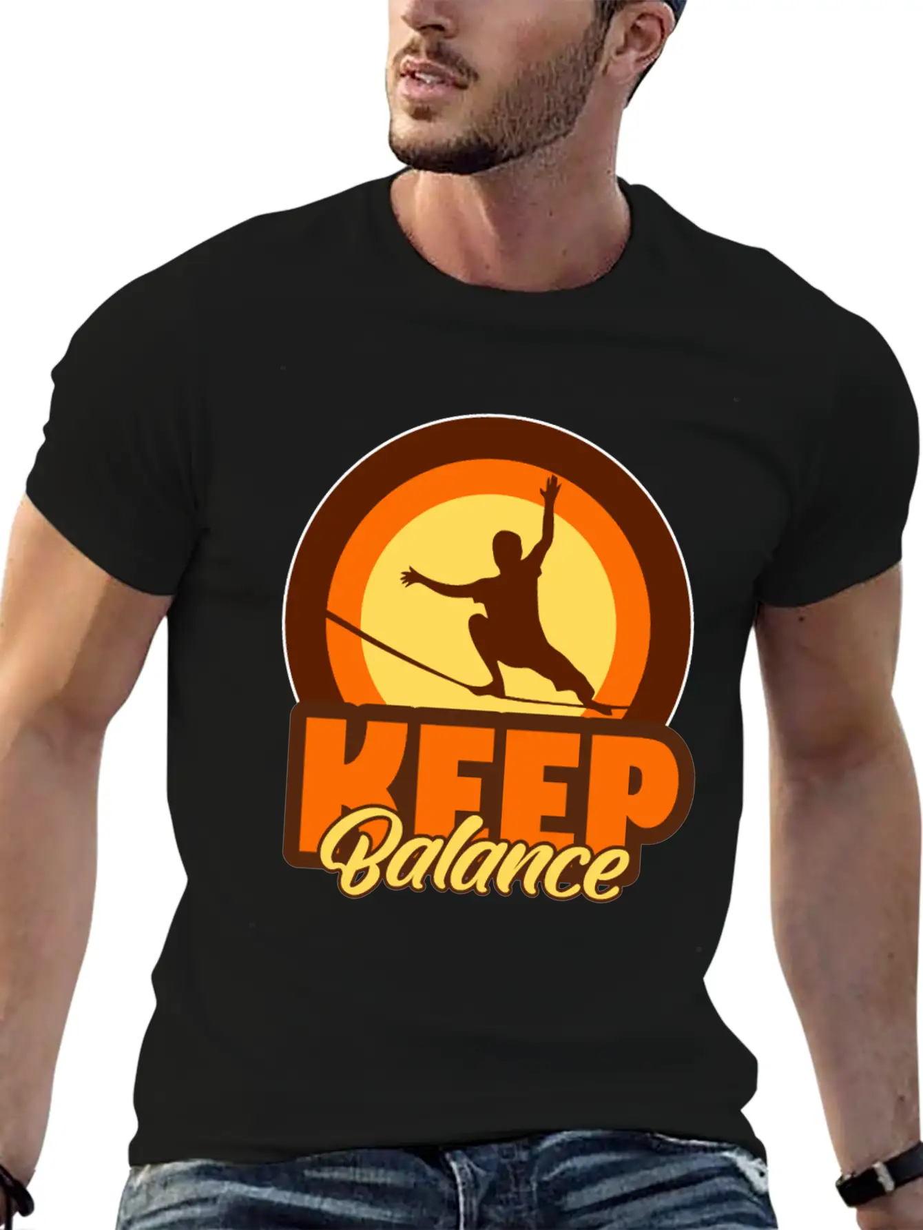 Slackline Balancing Casual Graphic T-Shirt – Simple And Comfortable Daily Wear