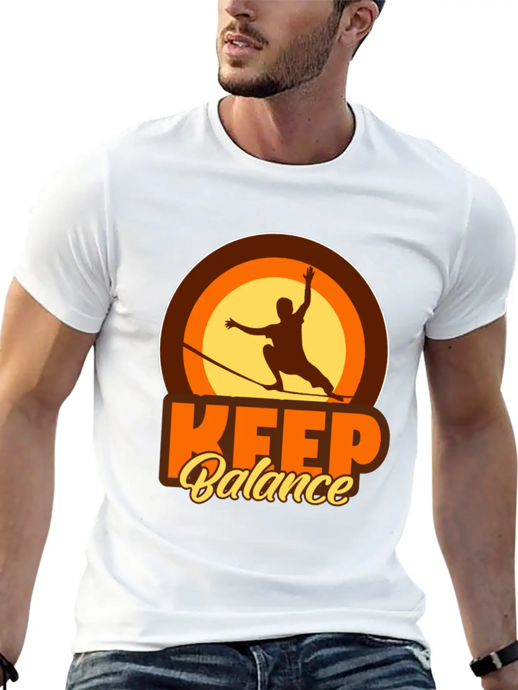 Slackline Balancing Casual Graphic T-Shirt – Simple And Comfortable Daily Wear