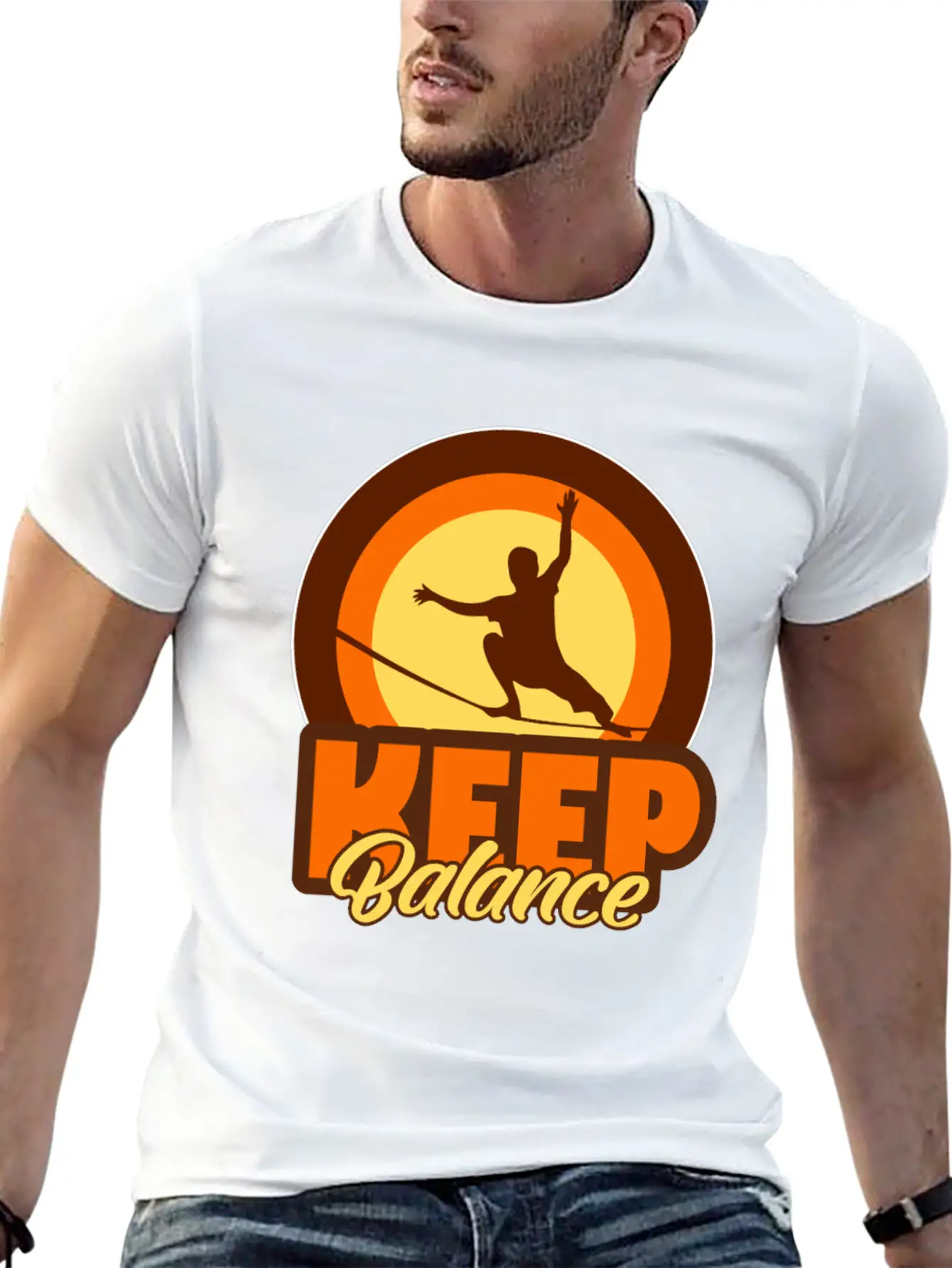 Slackline Balancing Casual Graphic T-Shirt – Simple And Comfortable Daily Wear