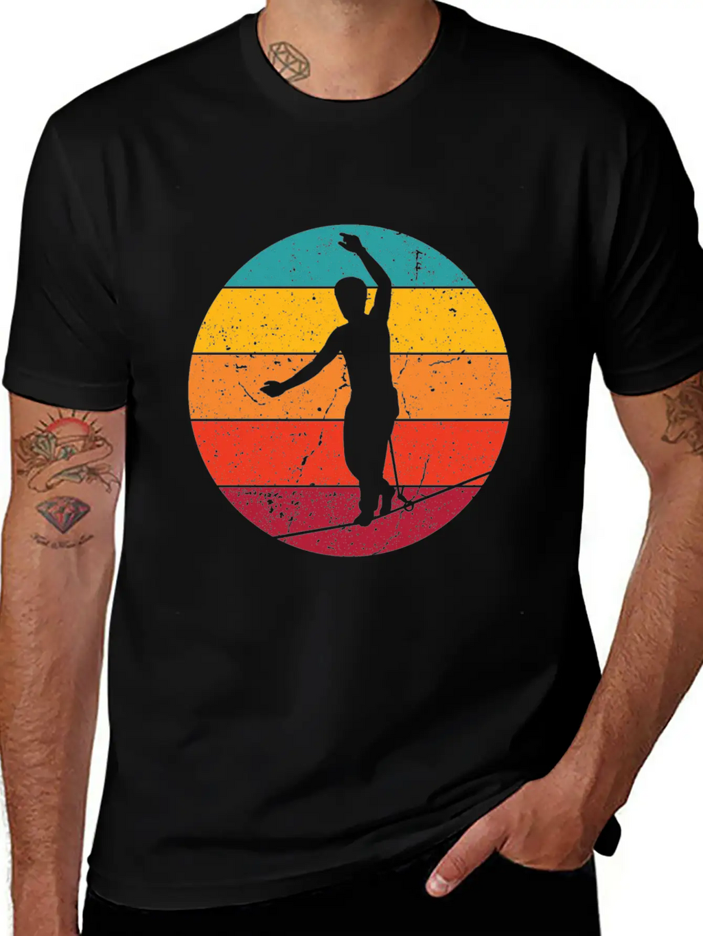 Slackline Slacklining Balance In Sunlight Stylish Everyday T-Shirt – Unisex Basic Cotton Tee