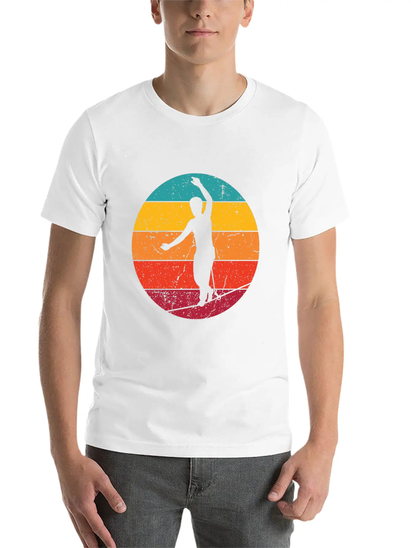 Slackline Slacklining Balance In Sunlight Stylish Everyday T-Shirt – Unisex Basic Cotton Tee