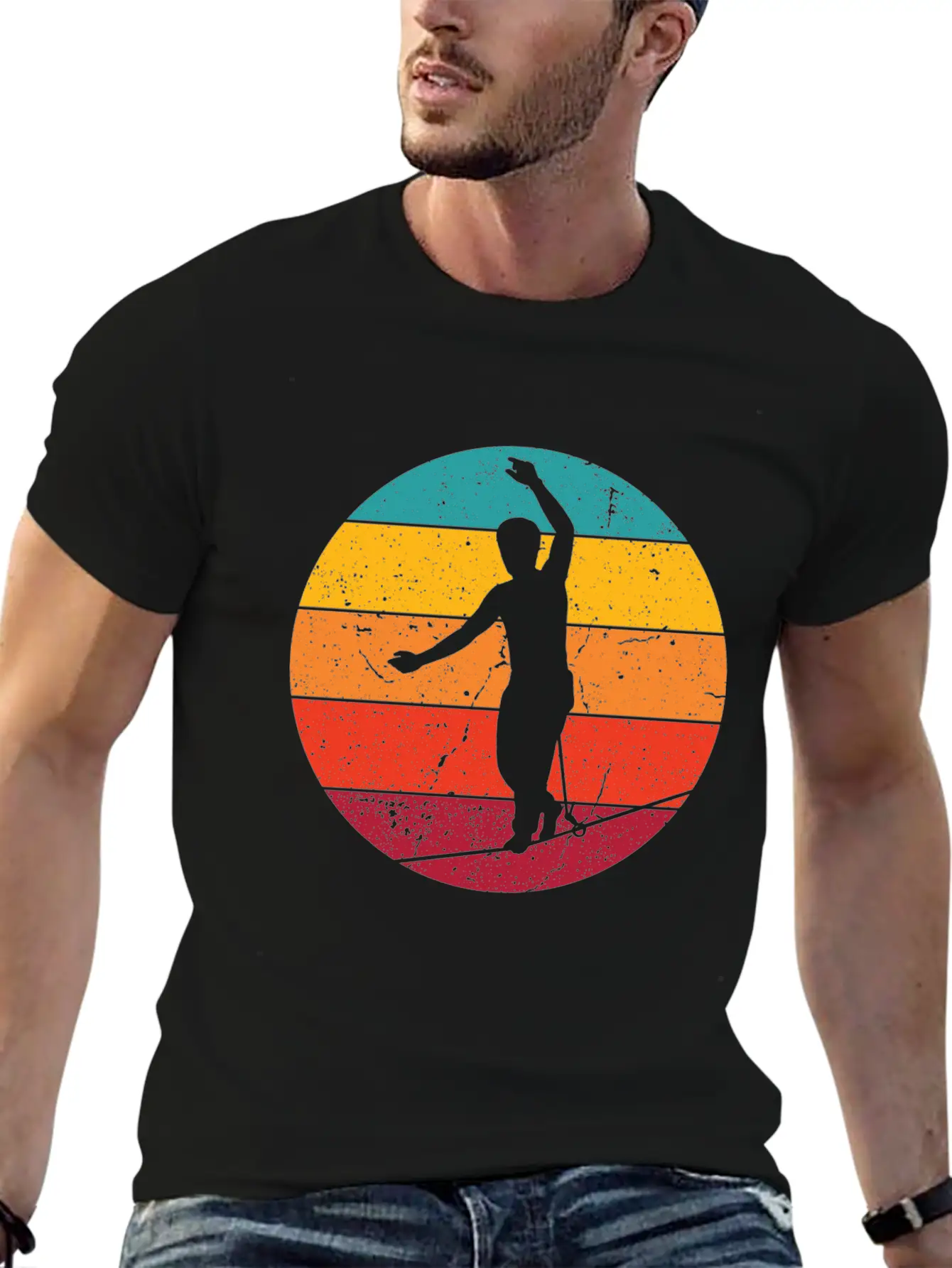 Slackline Slacklining Balance In Sunlight Stylish Everyday T-Shirt – Unisex Basic Cotton Tee