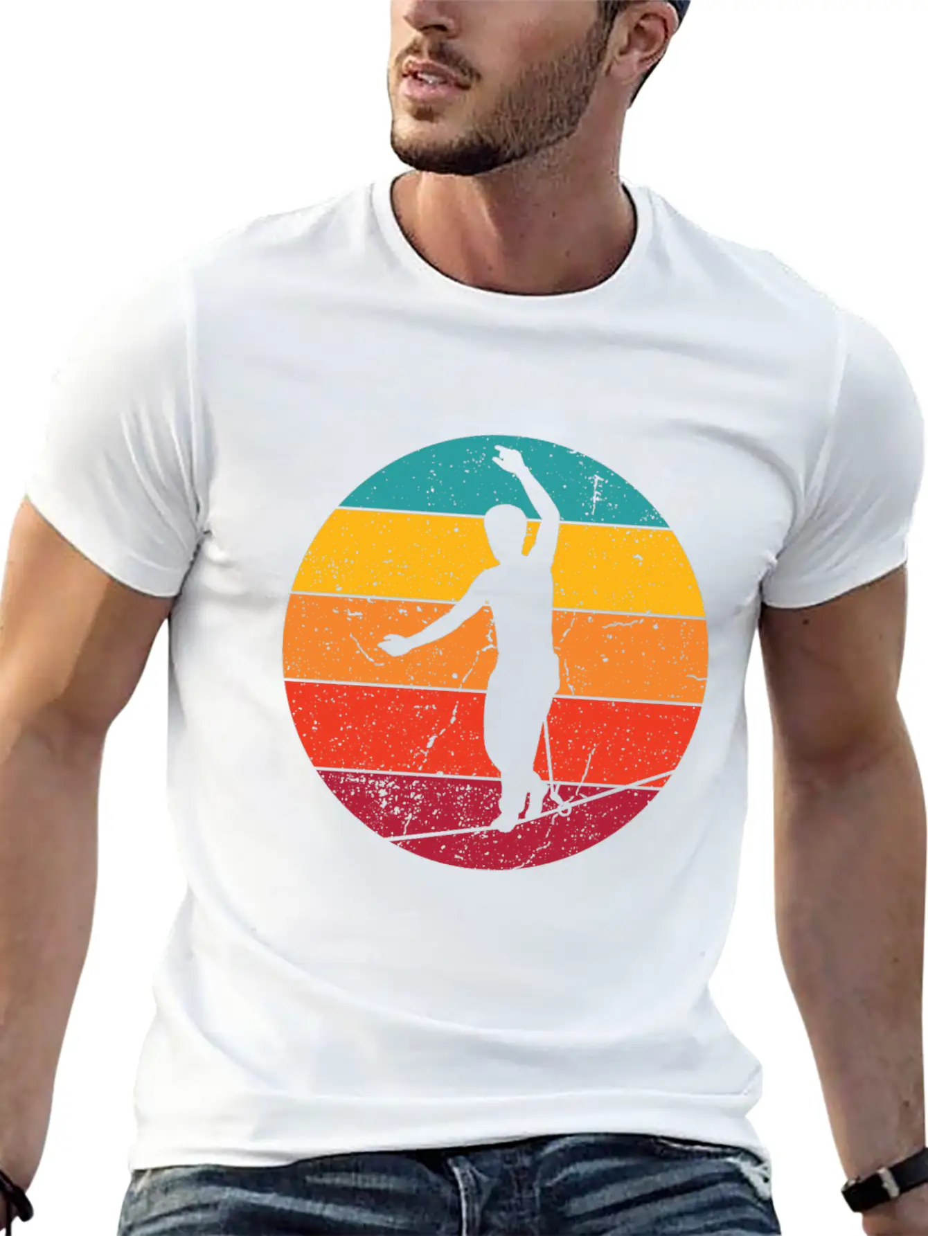 Slackline Slacklining Balance In Sunlight Stylish Everyday T-Shirt – Unisex Basic Cotton Tee