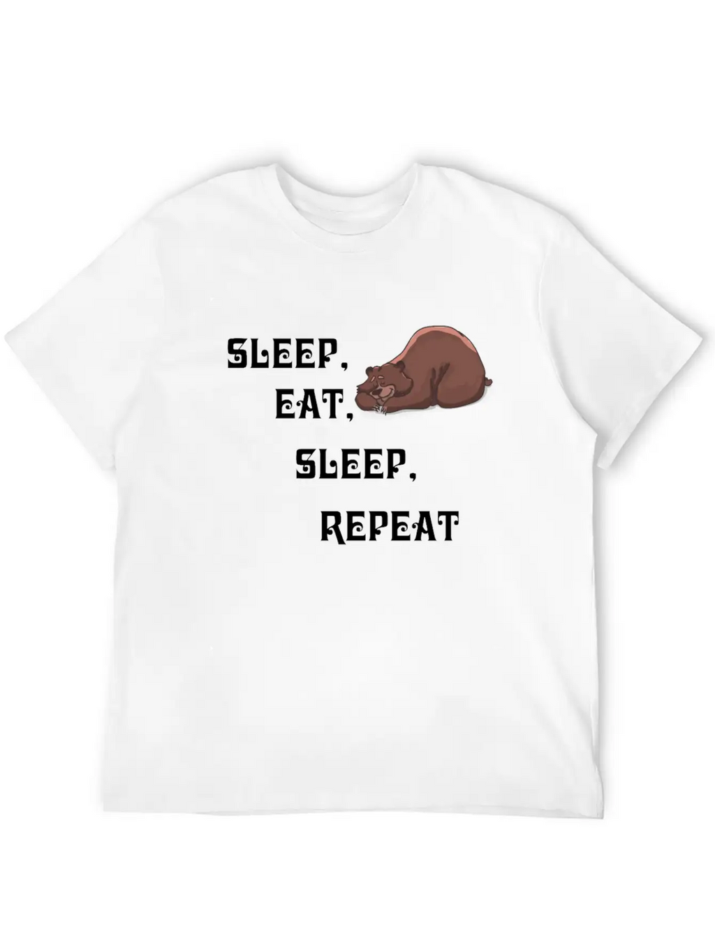 Sleep Eat Sleep Bear Unisex Short Sleeve Soft Cotton T-Shirt – Casual Everyday Wear