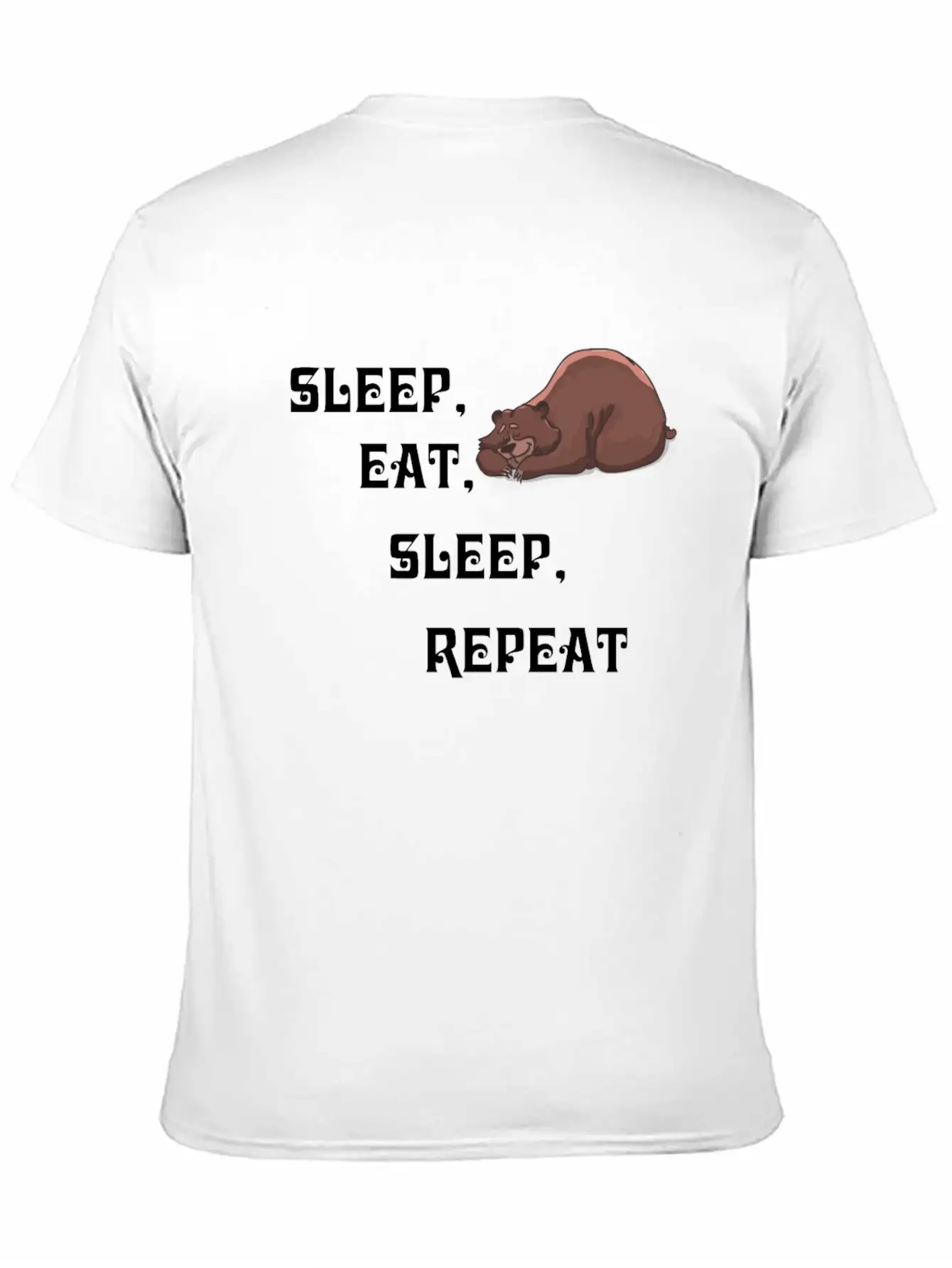 Sleep Eat Sleep Bear Unisex Short Sleeve Soft Cotton T-Shirt – Casual Everyday Wear