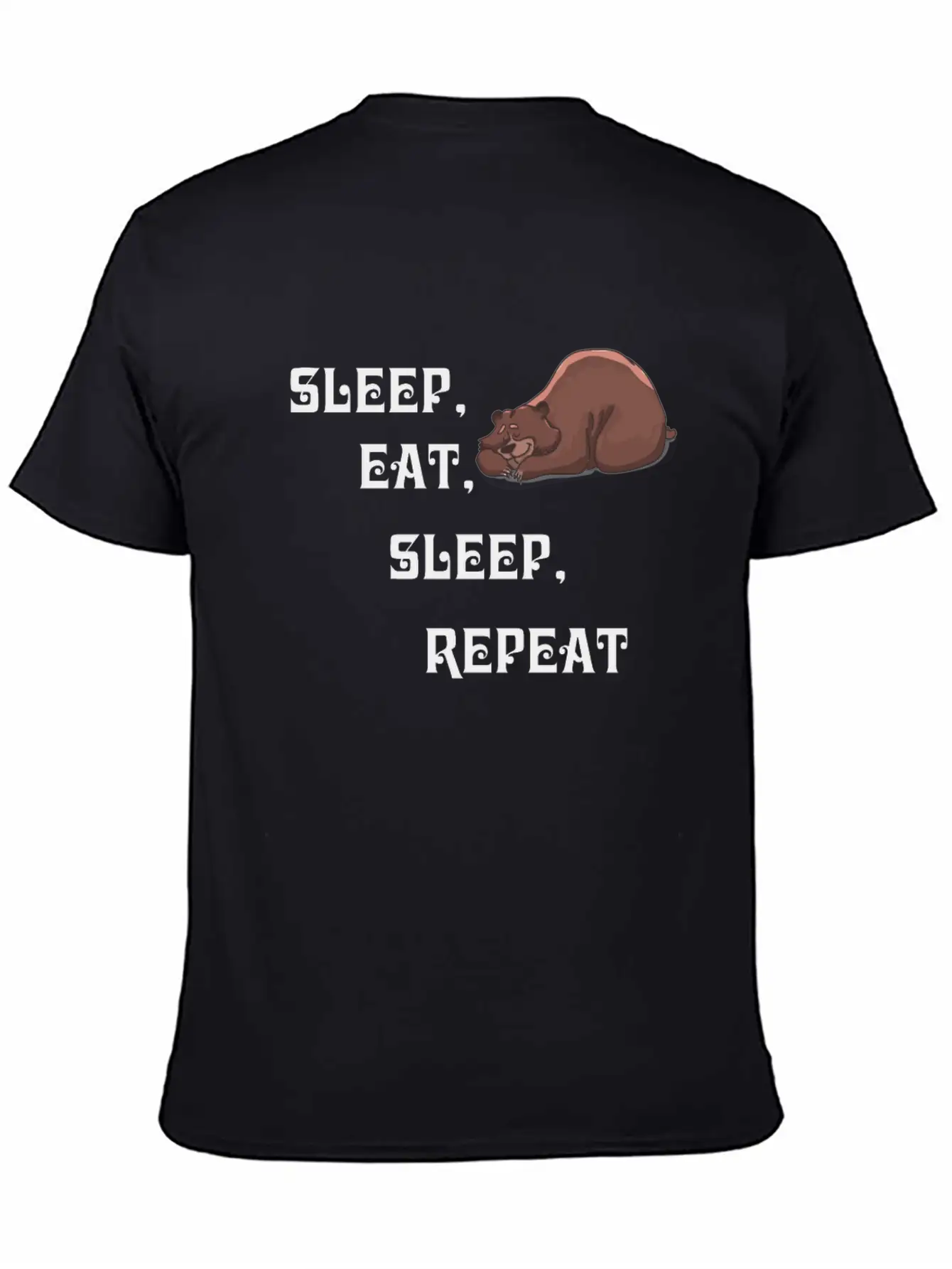 Sleep Eat Sleep Bear Unisex Short Sleeve Soft Cotton T-Shirt – Casual Everyday Wear