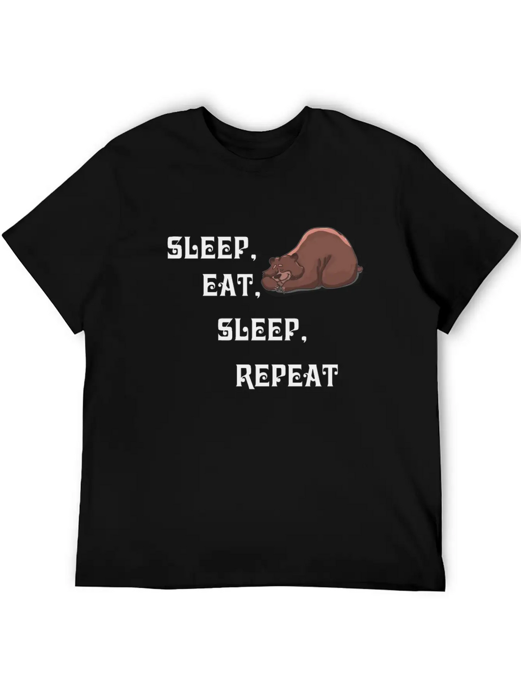Sleep Eat Sleep Bear Unisex Short Sleeve Soft Cotton T-Shirt – Casual Everyday Wear