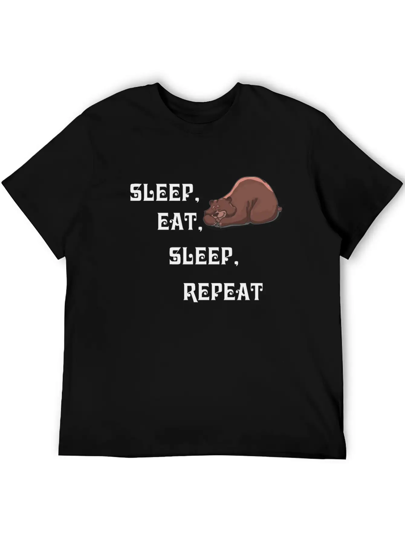 Sleep Eat Sleep Bear Unisex Short Sleeve Soft Cotton T-Shirt – Casual Everyday Wear