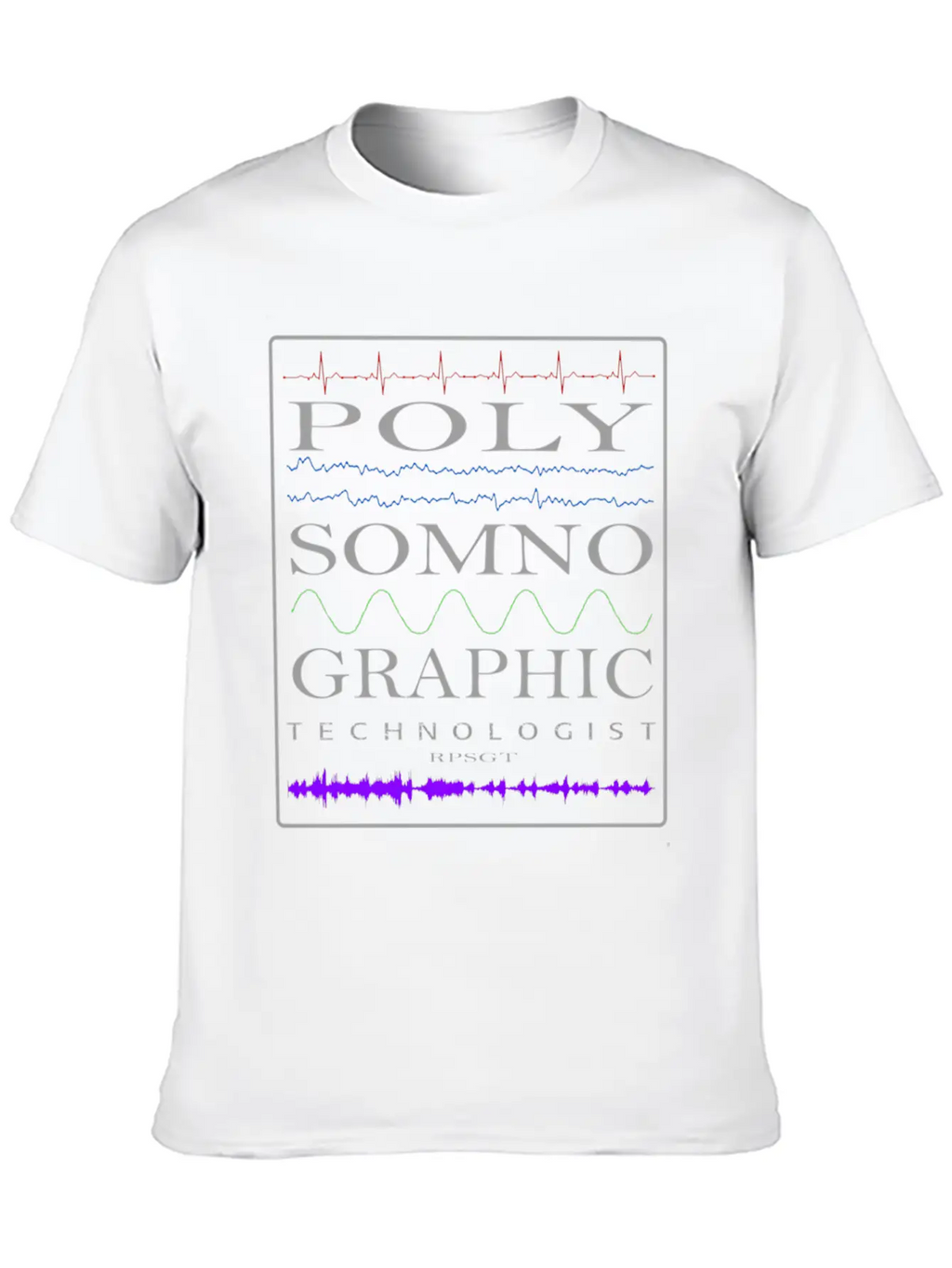 Sleep Tech Sleep Lab Polysomno Tech Waveforms Stylish Everyday T-Shirt – Unisex Basic Cotton Tee