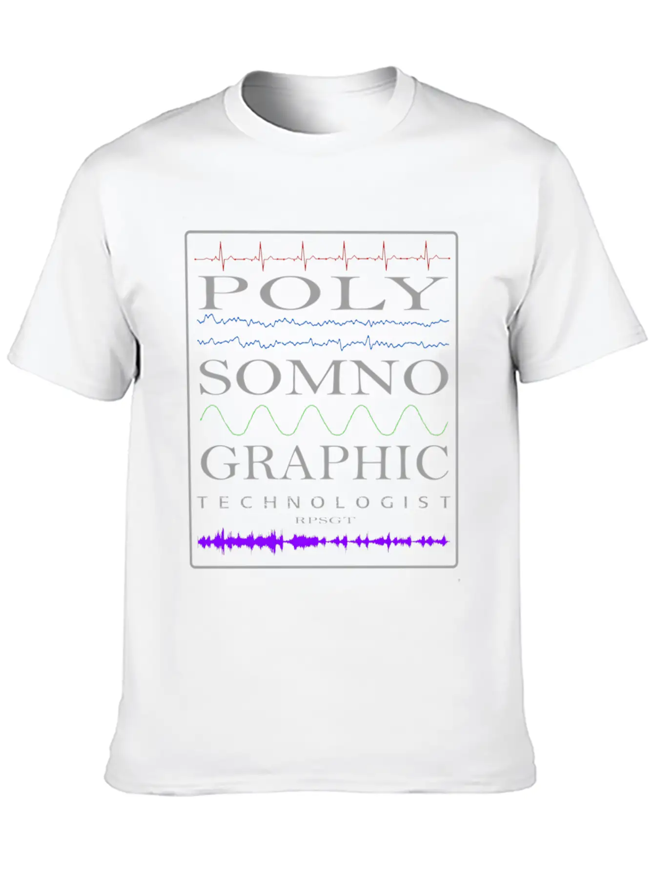 Sleep Tech Sleep Lab Polysomno Tech Waveforms Stylish Everyday T-Shirt – Unisex Basic Cotton Tee