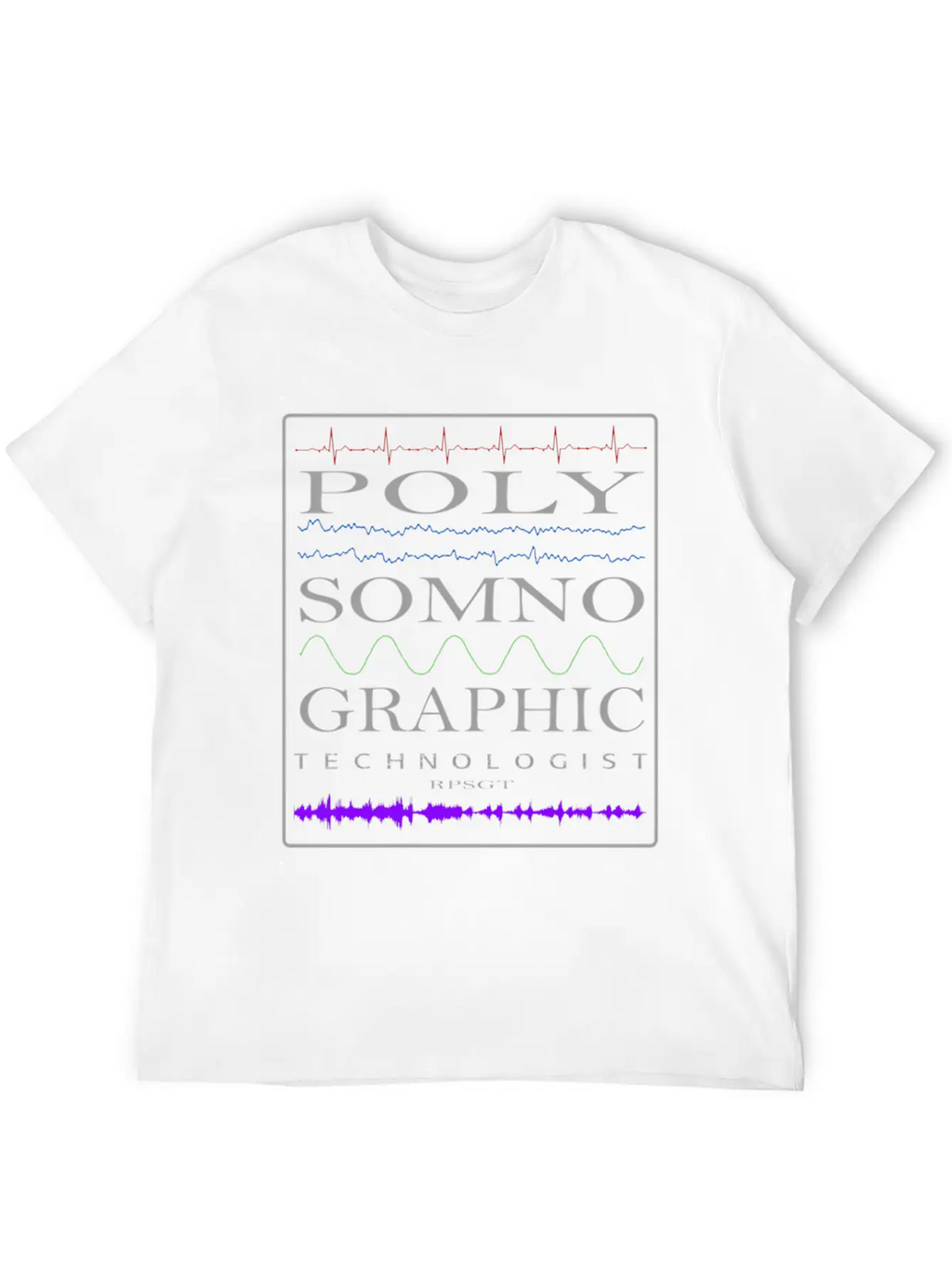 Sleep Tech Sleep Lab Polysomno Tech Waveforms Stylish Everyday T-Shirt – Unisex Basic Cotton Tee