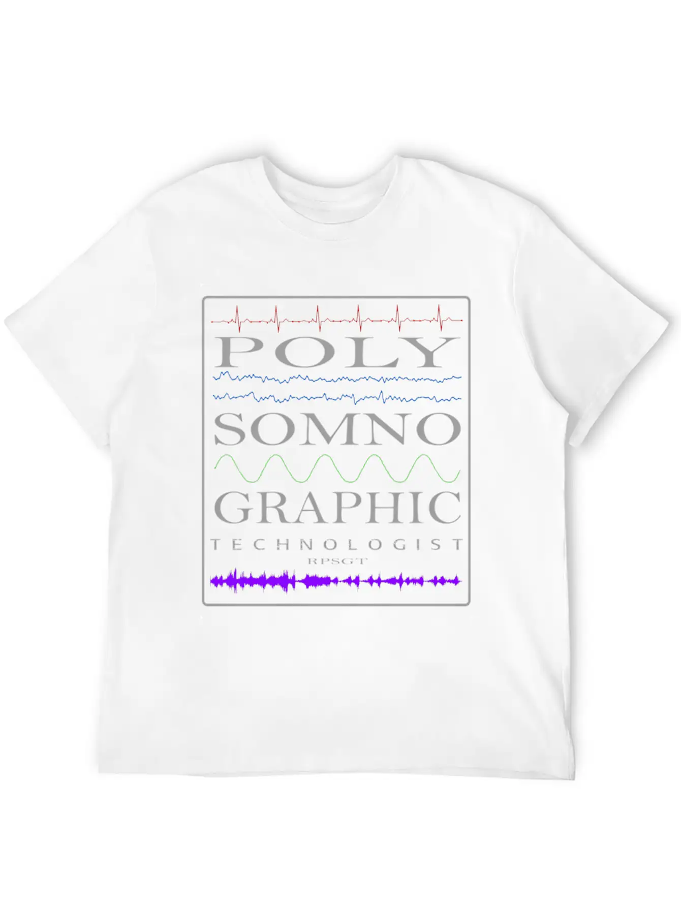 Sleep Tech Sleep Lab Polysomno Tech Waveforms Stylish Everyday T-Shirt – Unisex Basic Cotton Tee
