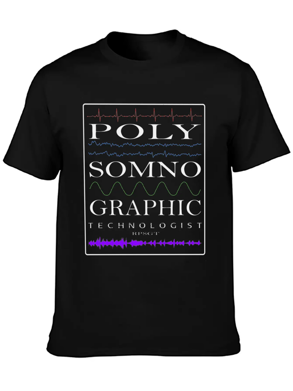 Sleep Tech Sleep Lab Polysomno Tech Waveforms Stylish Everyday T-Shirt – Unisex Basic Cotton Tee