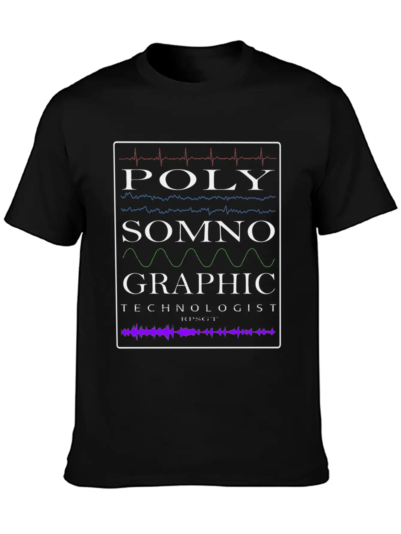 Sleep Tech Sleep Lab Polysomno Tech Waveforms Stylish Everyday T-Shirt – Unisex Basic Cotton Tee
