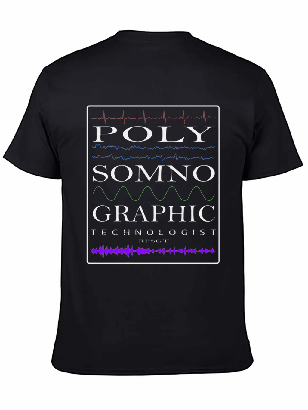 Sleep Tech Sleep Lab Polysomno Tech Waveforms Stylish Everyday T-Shirt – Unisex Basic Cotton Tee
