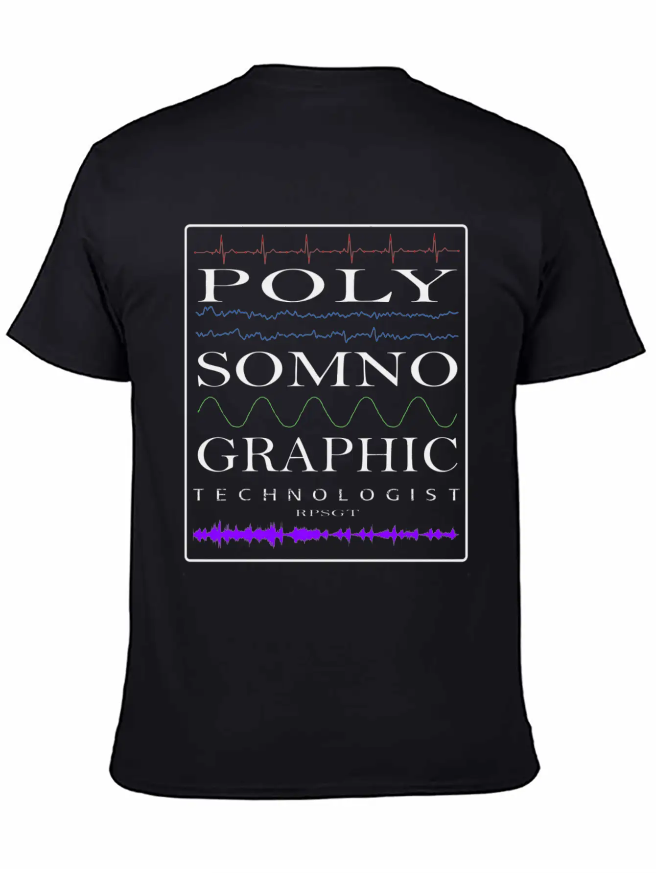 Sleep Tech Sleep Lab Polysomno Tech Waveforms Stylish Everyday T-Shirt – Unisex Basic Cotton Tee