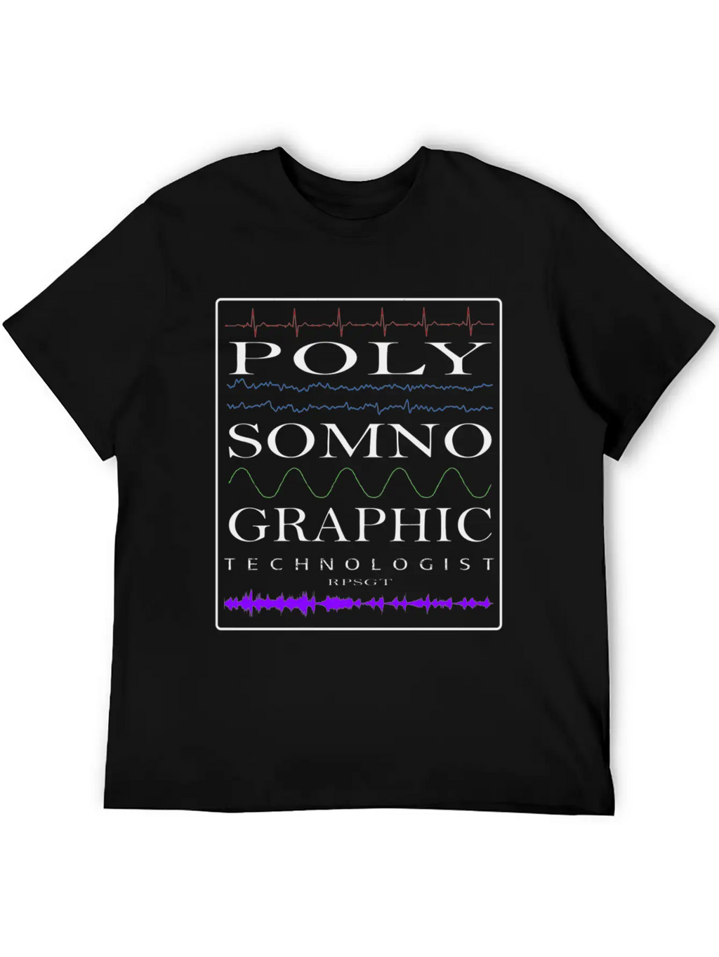 Sleep Tech Sleep Lab Polysomno Tech Waveforms Stylish Everyday T-Shirt – Unisex Basic Cotton Tee