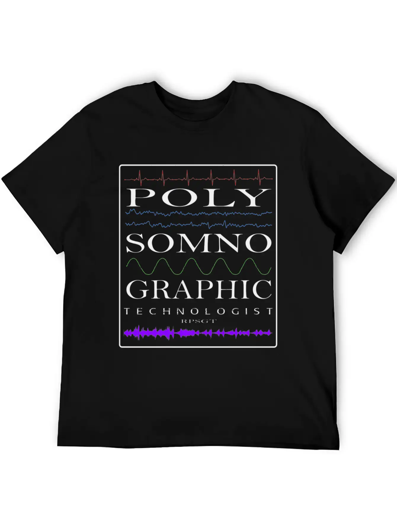 Sleep Tech Sleep Lab Polysomno Tech Waveforms Stylish Everyday T-Shirt – Unisex Basic Cotton Tee
