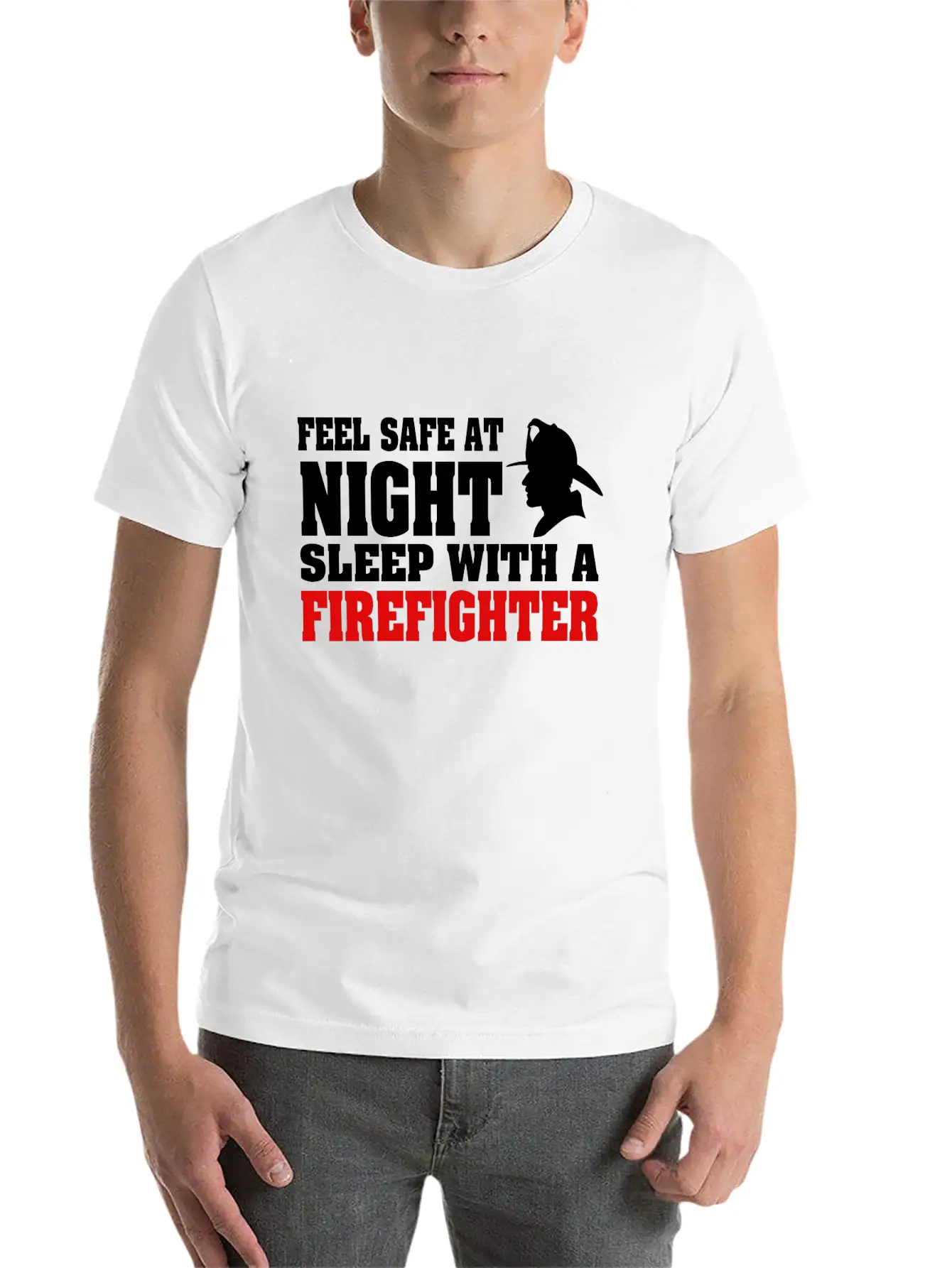 Sleep With A Firefighter Unisex Short Sleeve Soft Cotton T-Shirt – Casual Everyday Wear
