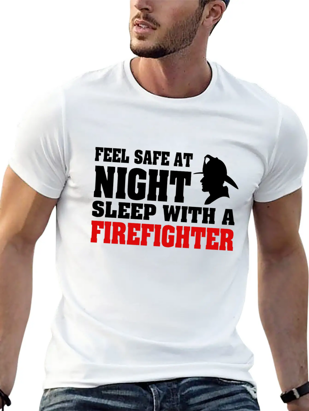 Sleep With A Firefighter Unisex Short Sleeve Soft Cotton T-Shirt – Casual Everyday Wear