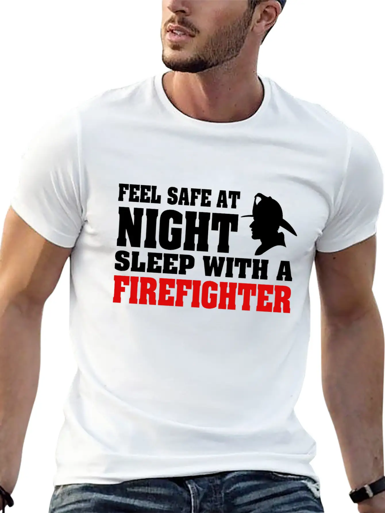 Sleep With A Firefighter Unisex Short Sleeve Soft Cotton T-Shirt – Casual Everyday Wear
