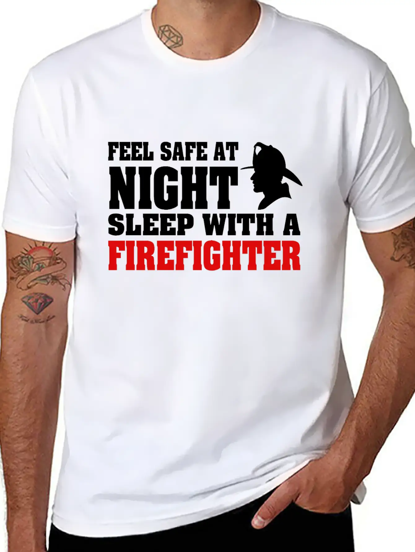 Sleep With A Firefighter Unisex Short Sleeve Soft Cotton T-Shirt – Casual Everyday Wear