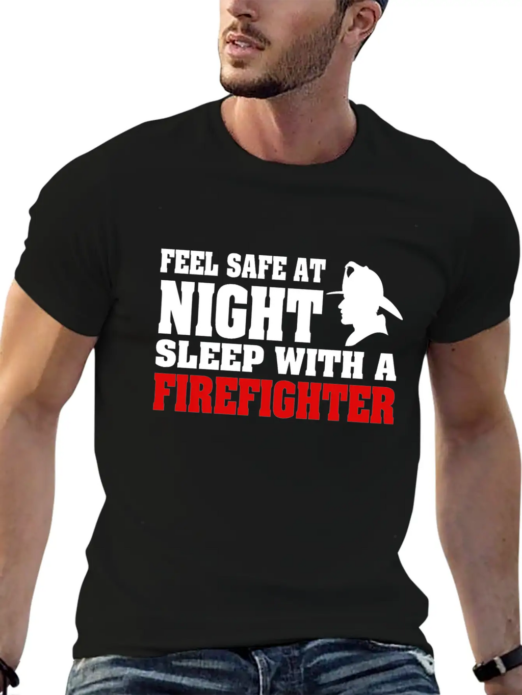 Sleep With A Firefighter Unisex Short Sleeve Soft Cotton T-Shirt – Casual Everyday Wear