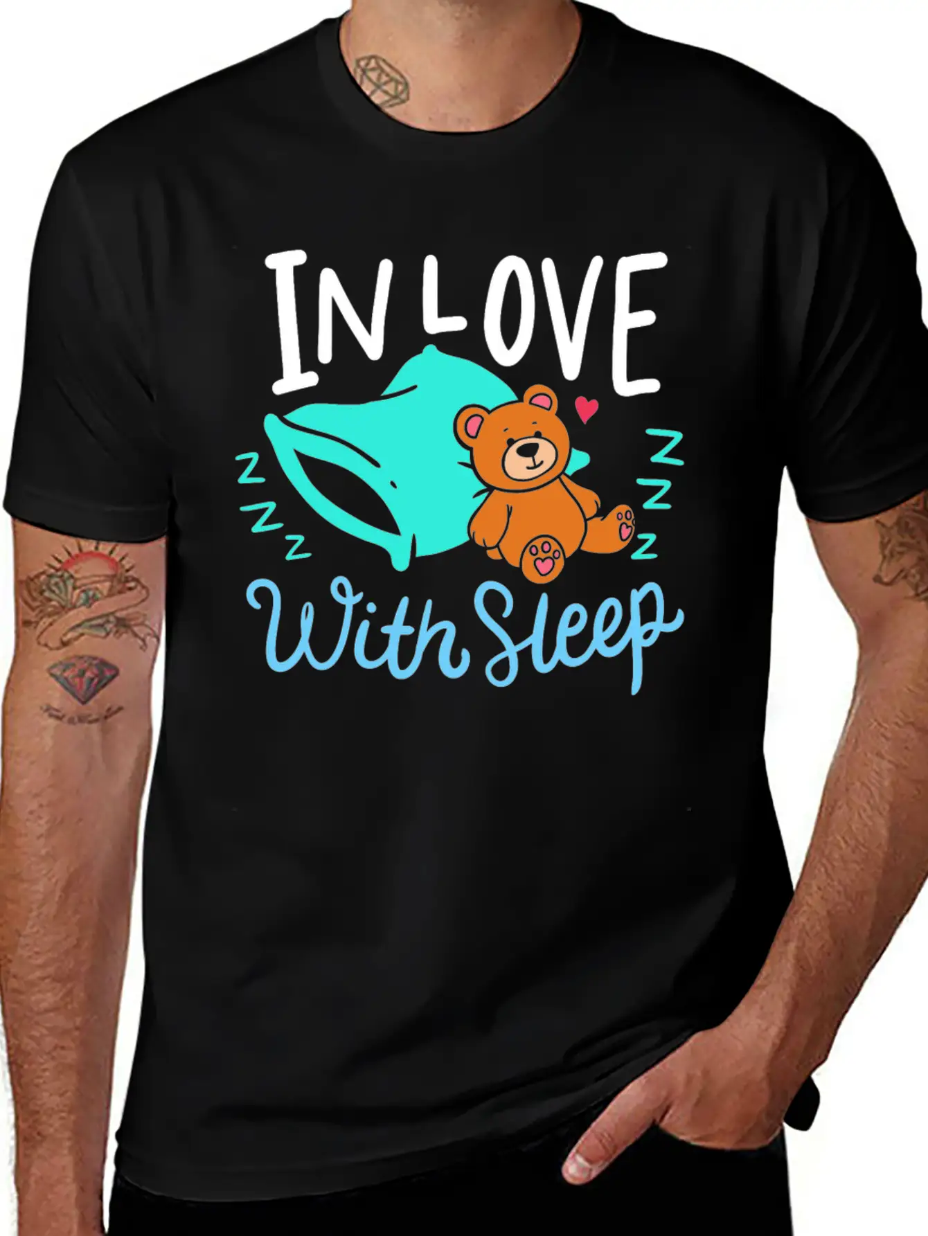 Sleeping Unisex Short Sleeve Soft Cotton T-Shirt – Casual Everyday Wear