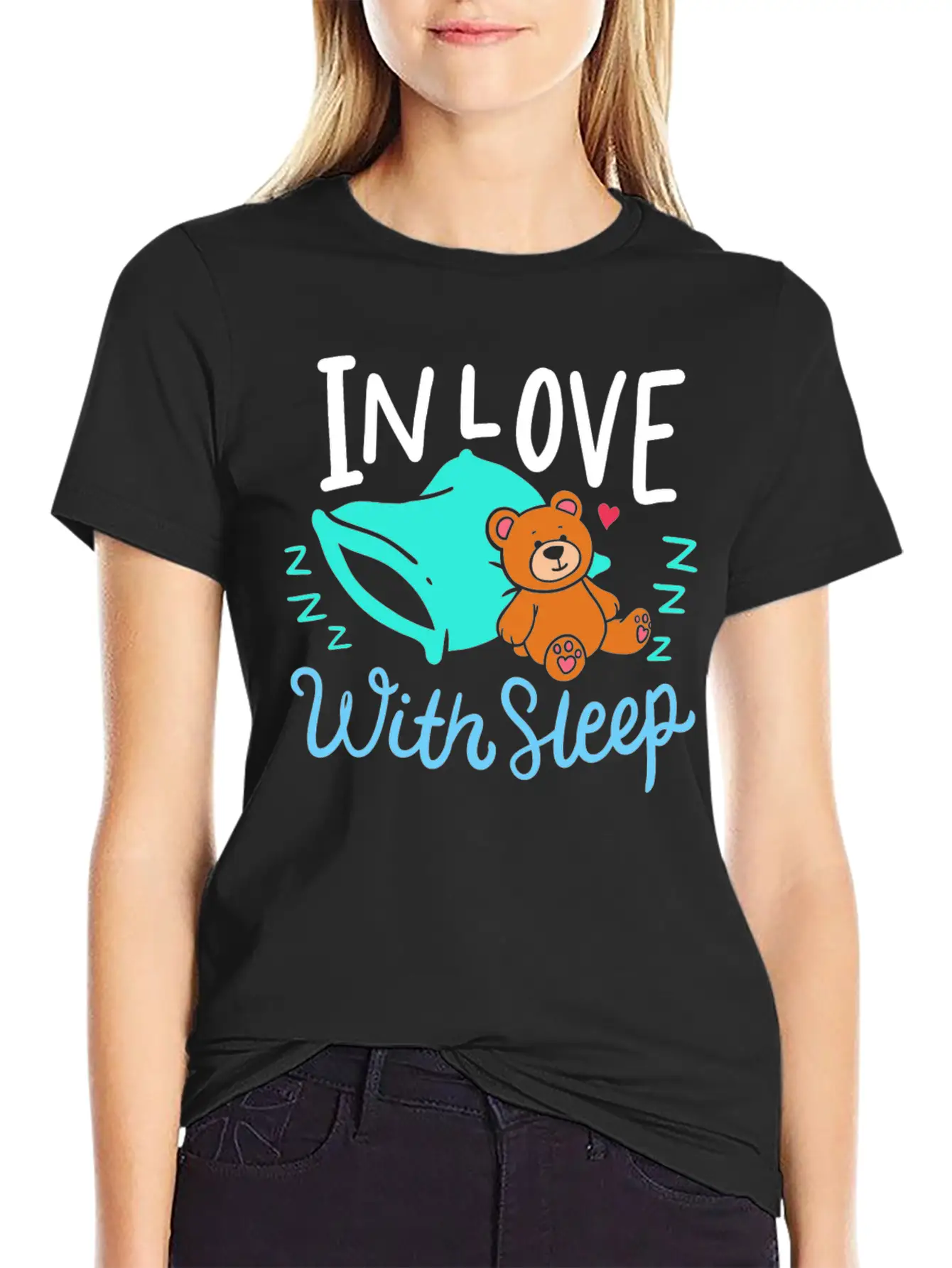 Sleeping Unisex Short Sleeve Soft Cotton T-Shirt – Casual Everyday Wear
