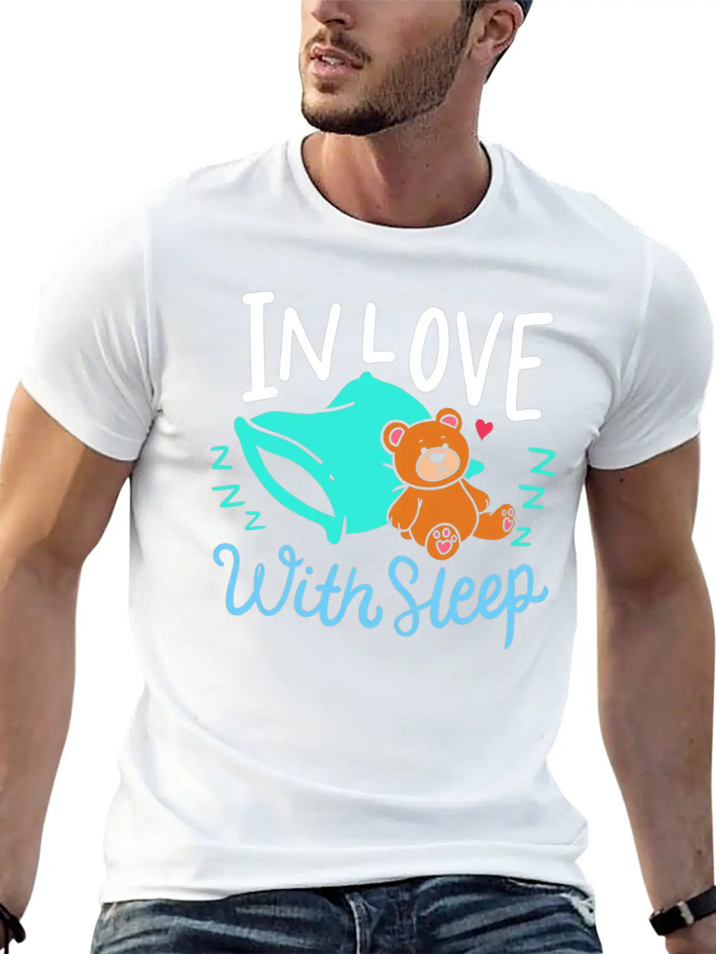 Sleeping Unisex Short Sleeve Soft Cotton T-Shirt – Casual Everyday Wear