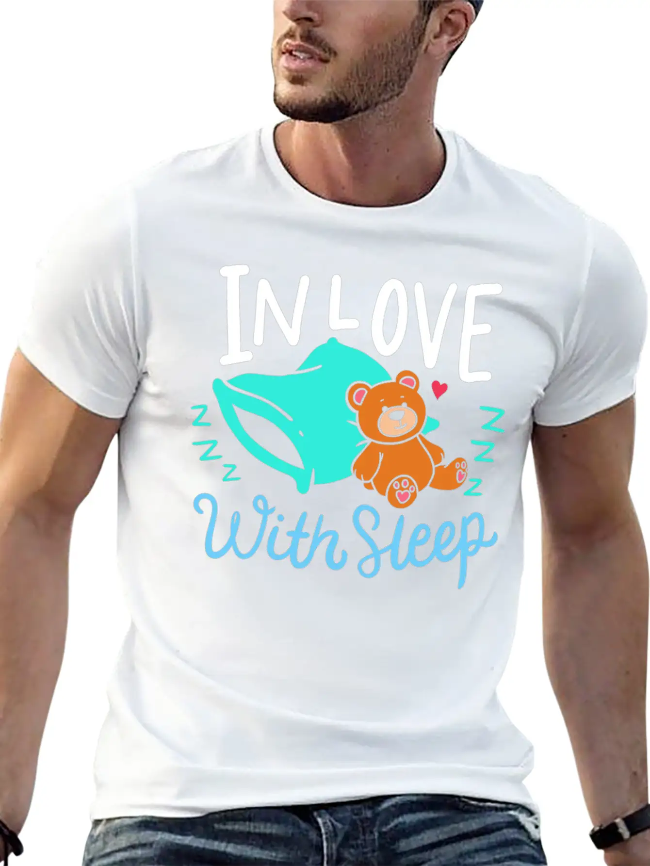 Sleeping Unisex Short Sleeve Soft Cotton T-Shirt – Casual Everyday Wear