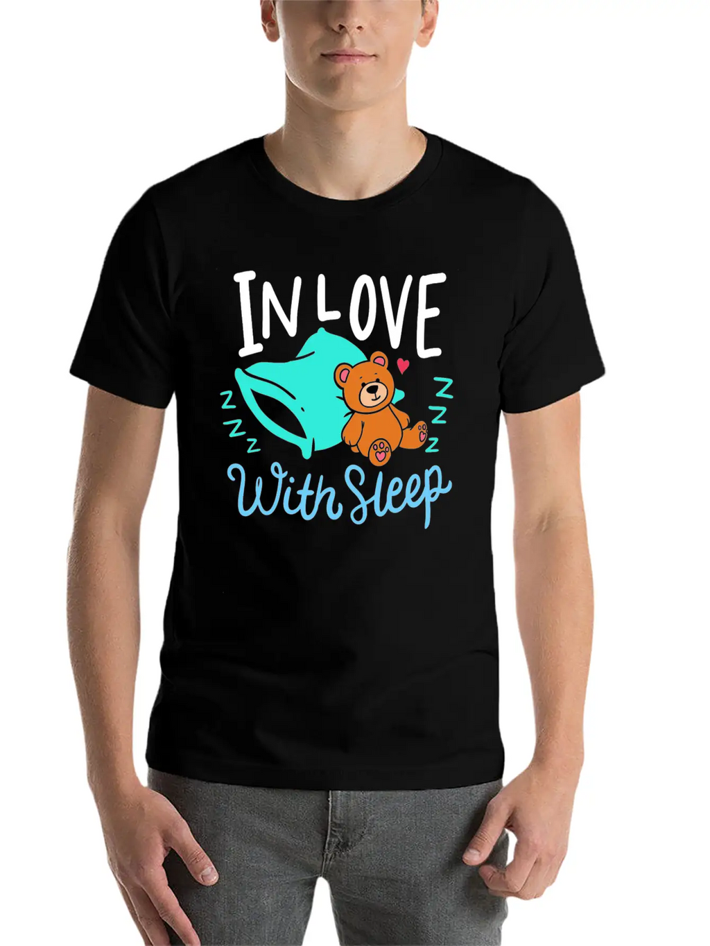 Sleeping Unisex Short Sleeve Soft Cotton T-Shirt – Casual Everyday Wear